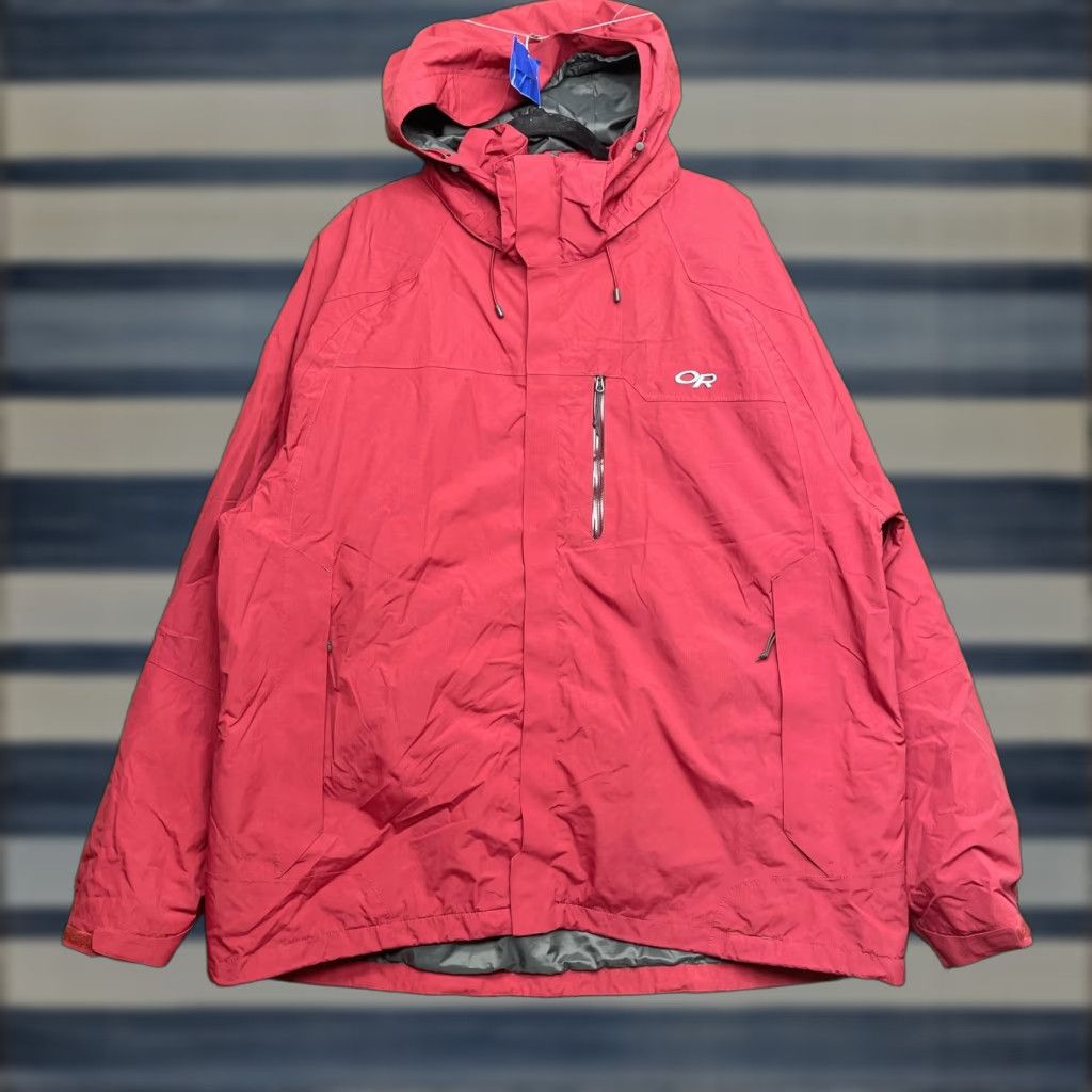Outdoor Research Jacket Mens 2XL Red Ski Hooded Insulated Full Zip Parka Coat