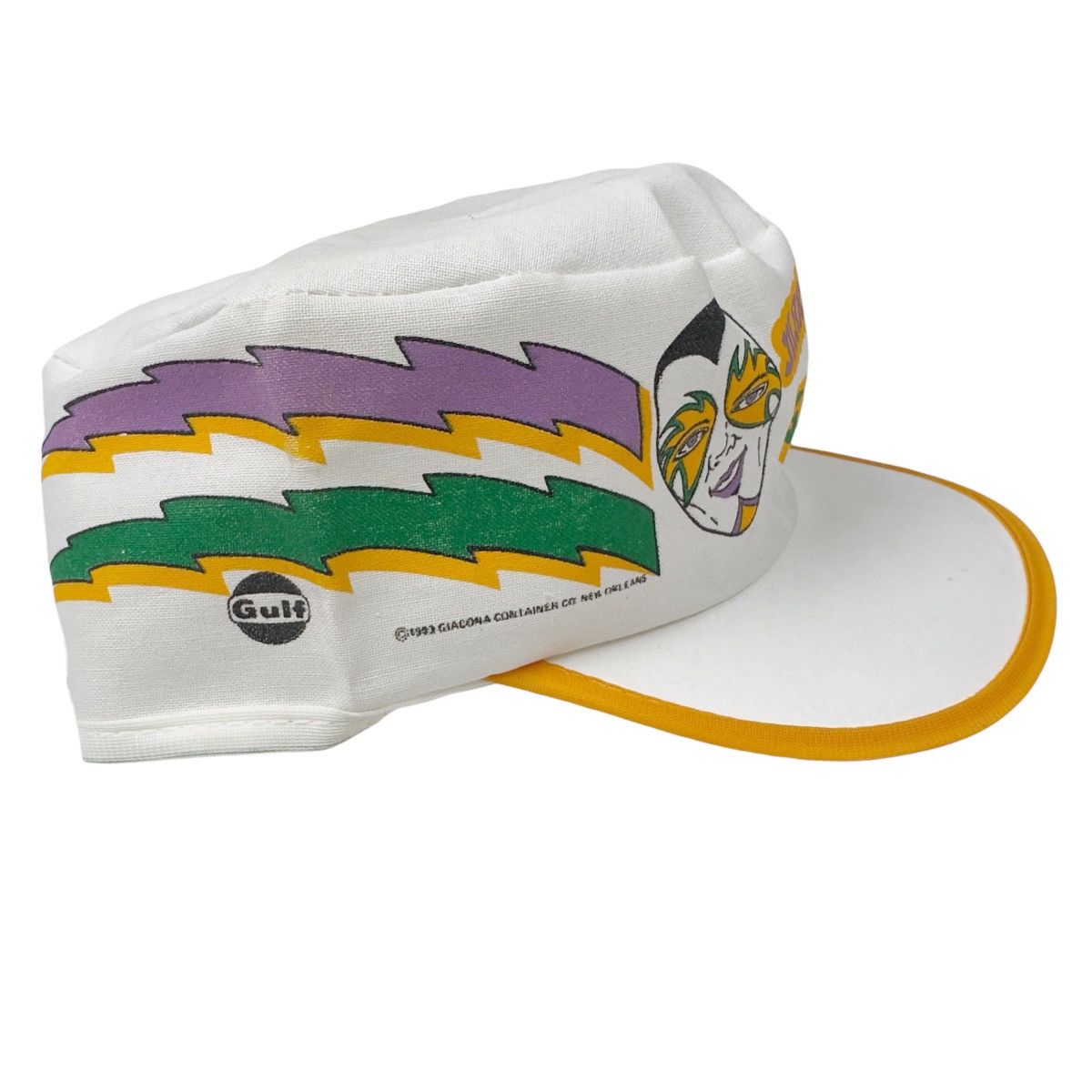 Vintage Vintage Mardi Gras 2 Stripe Painters Hat NOLA 80s 90s Size ONE SIZE - 4 Thumbnail