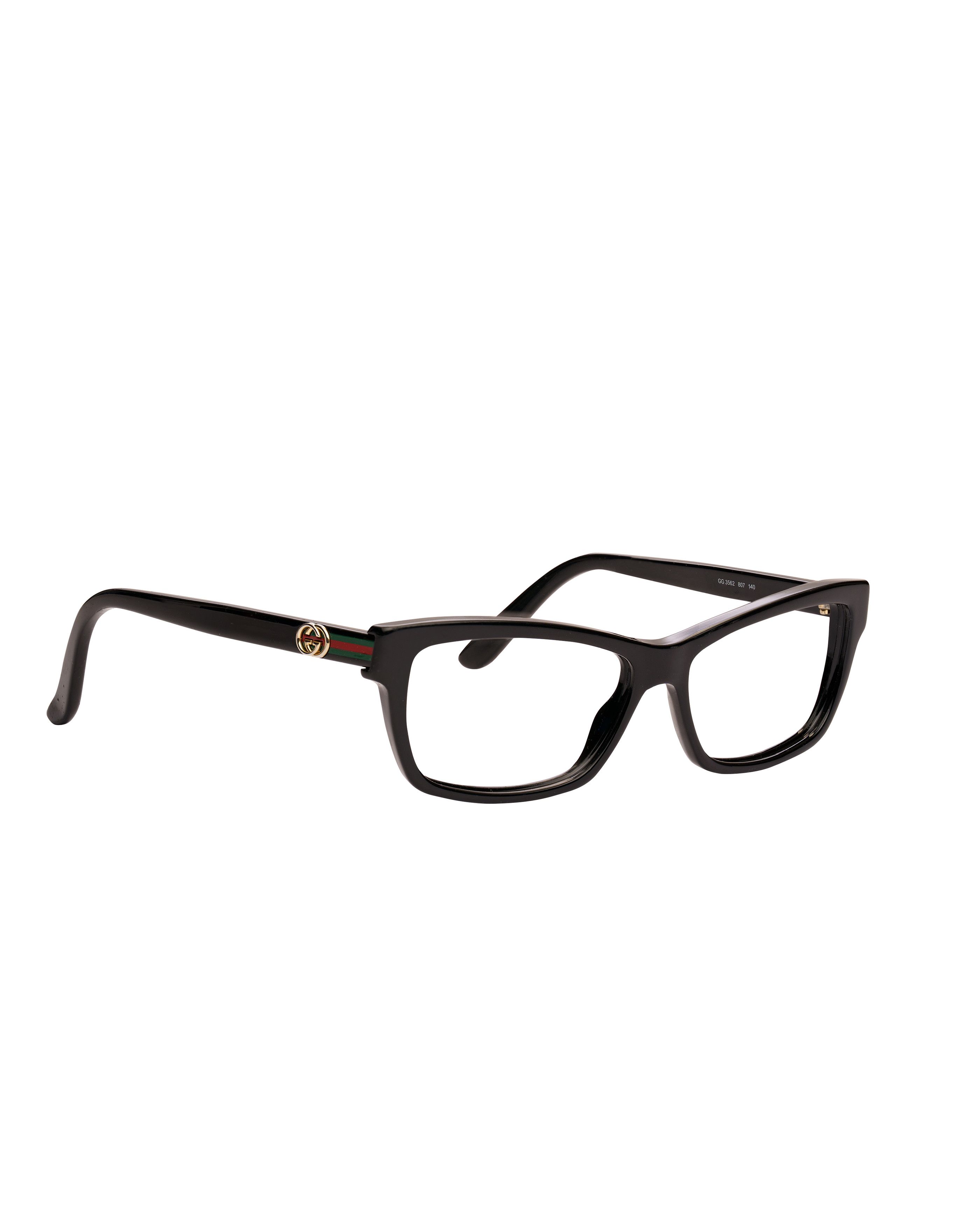 Gucci Gucci '00s Black Signature Rectangular Glasses Size ONE SIZE - 1 Thumbnail