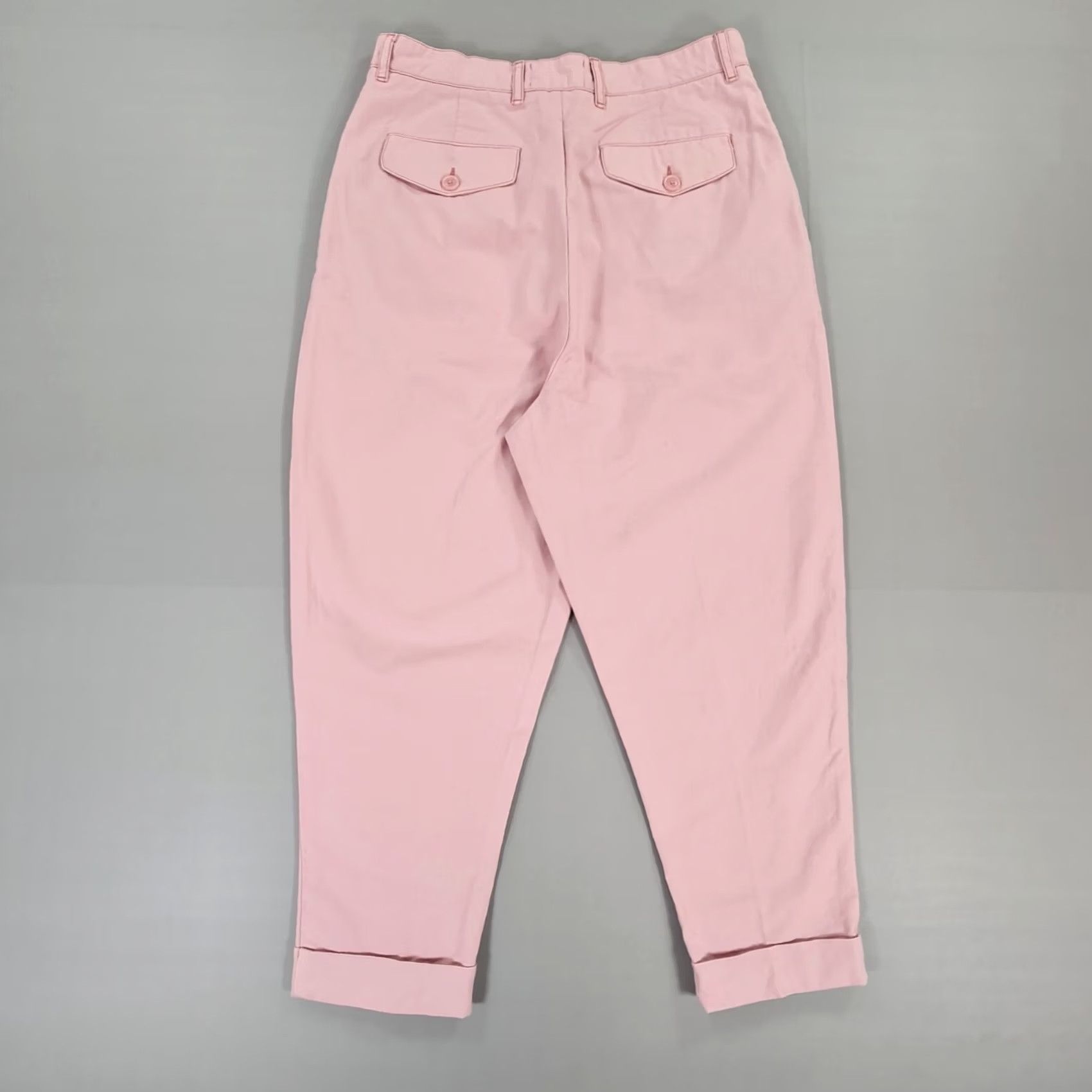 Vintage AMI Paris Mens Trousers Pink Small Carrot Fit Cropped Pants Pleated Size US 29 - 7 Thumbnail