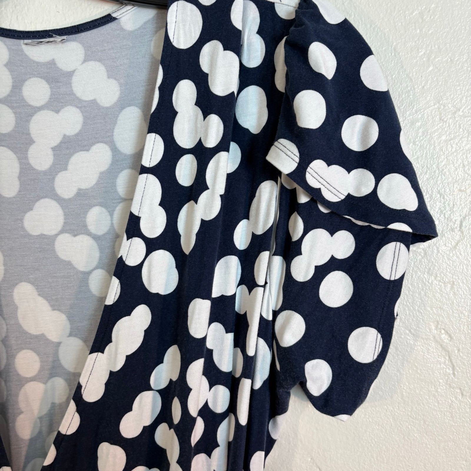 Other CAbi Casual Midi Dress Wrap Tie Neck Blue Polka Dot Size L / US 10 / IT 46 - 2 Thumbnail