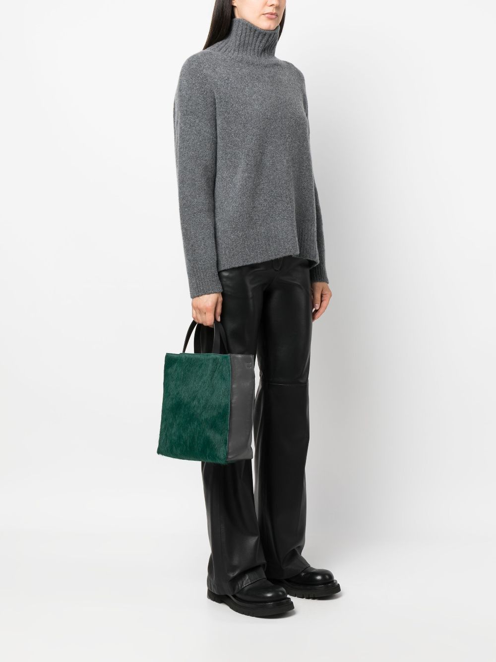 Marni o1w1db10125 Size:OS/Tote Bag in Black/Dark Green Size ONE SIZE - 4 Thumbnail