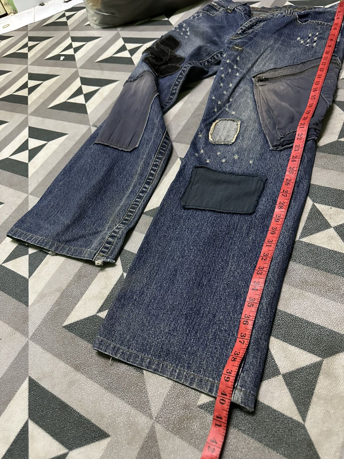 291295=Homme 291295 homme patchwork denim jeans 33x31 Size US 33 - 11 Thumbnail