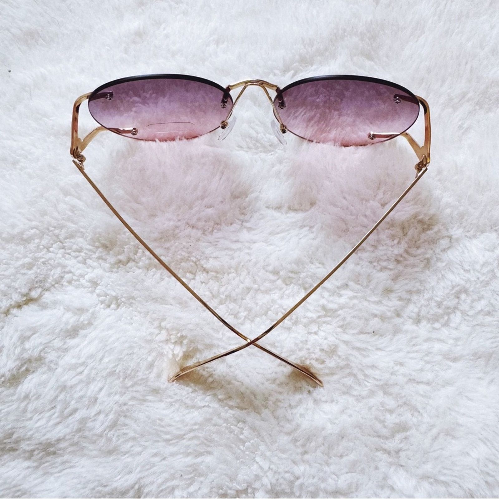 Other Ruth Clear Purple Round Metal Sunglasses Size ONE SIZE - 6 Thumbnail