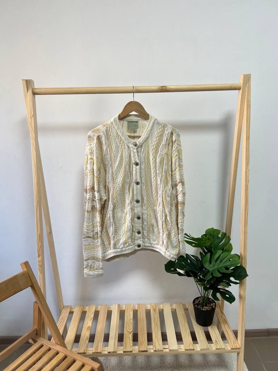 Pre-owned Coogi X Vintage Sweater Cardigan Coogi Australia In Beige