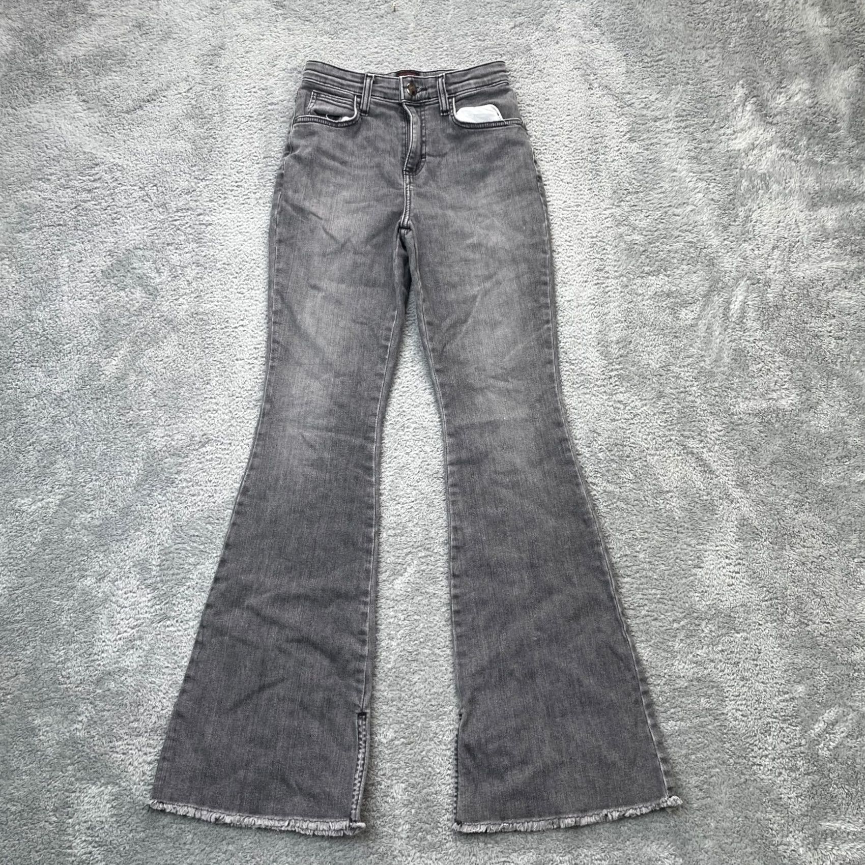 Lee VINTAGE Lee Jeans Womens 2M Gray Heritage Flared Leg Denim Cotton High Rise Raw Hem Jeans Mens? Size 26" / US 2 / IT 38 - 2 Thumbnail