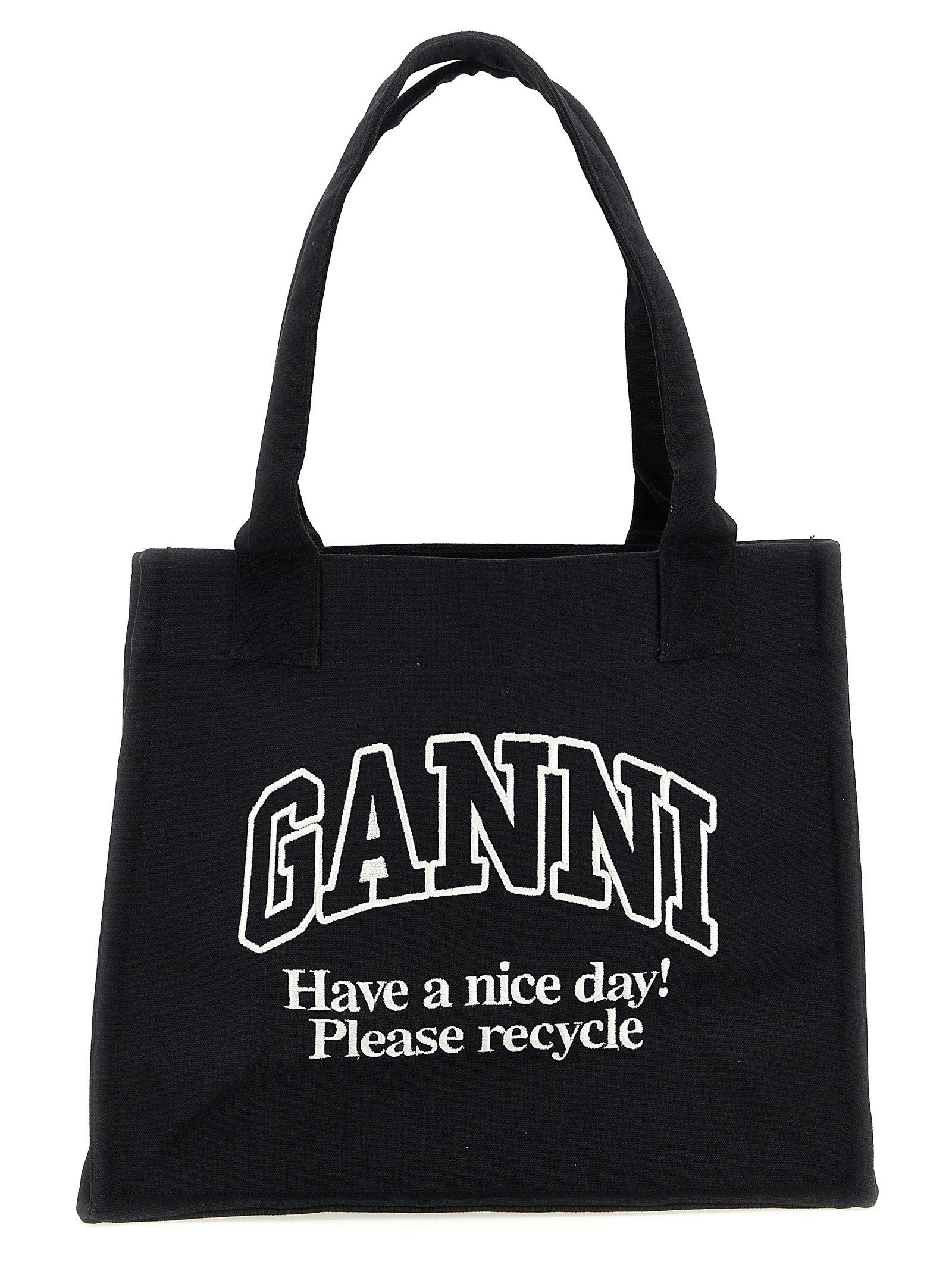 Ganni 'Large Easy Shopper Contrasted Logo' Shopping Bag Size ONE SIZE - 1 Thumbnail