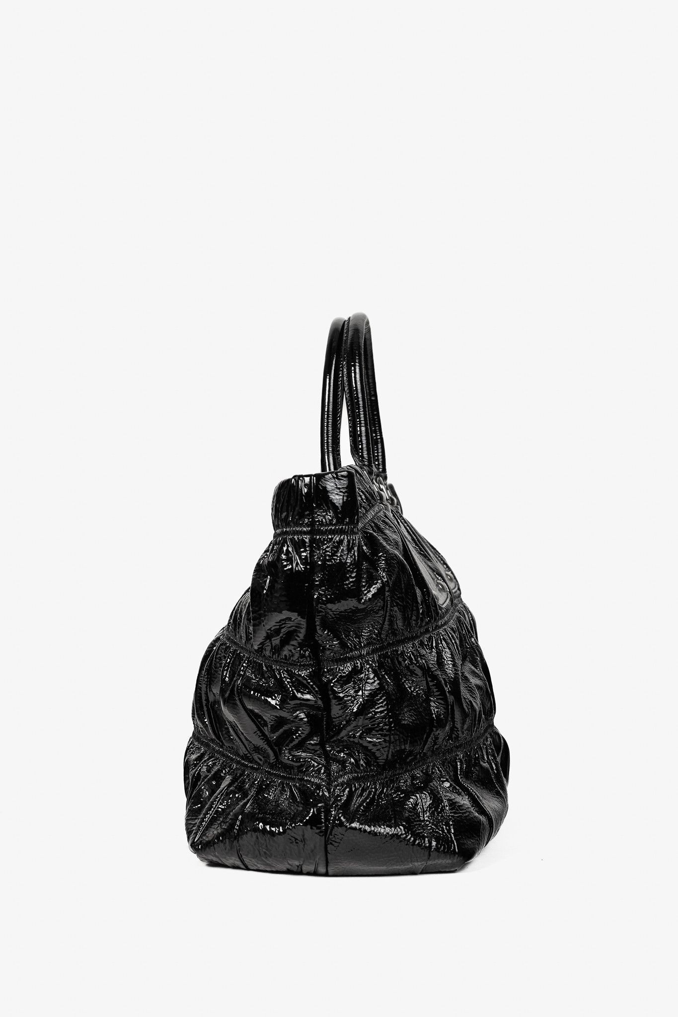 Prada Prada Nero Vernice Gaufre Leather Tote Size ONE SIZE - 3 Thumbnail