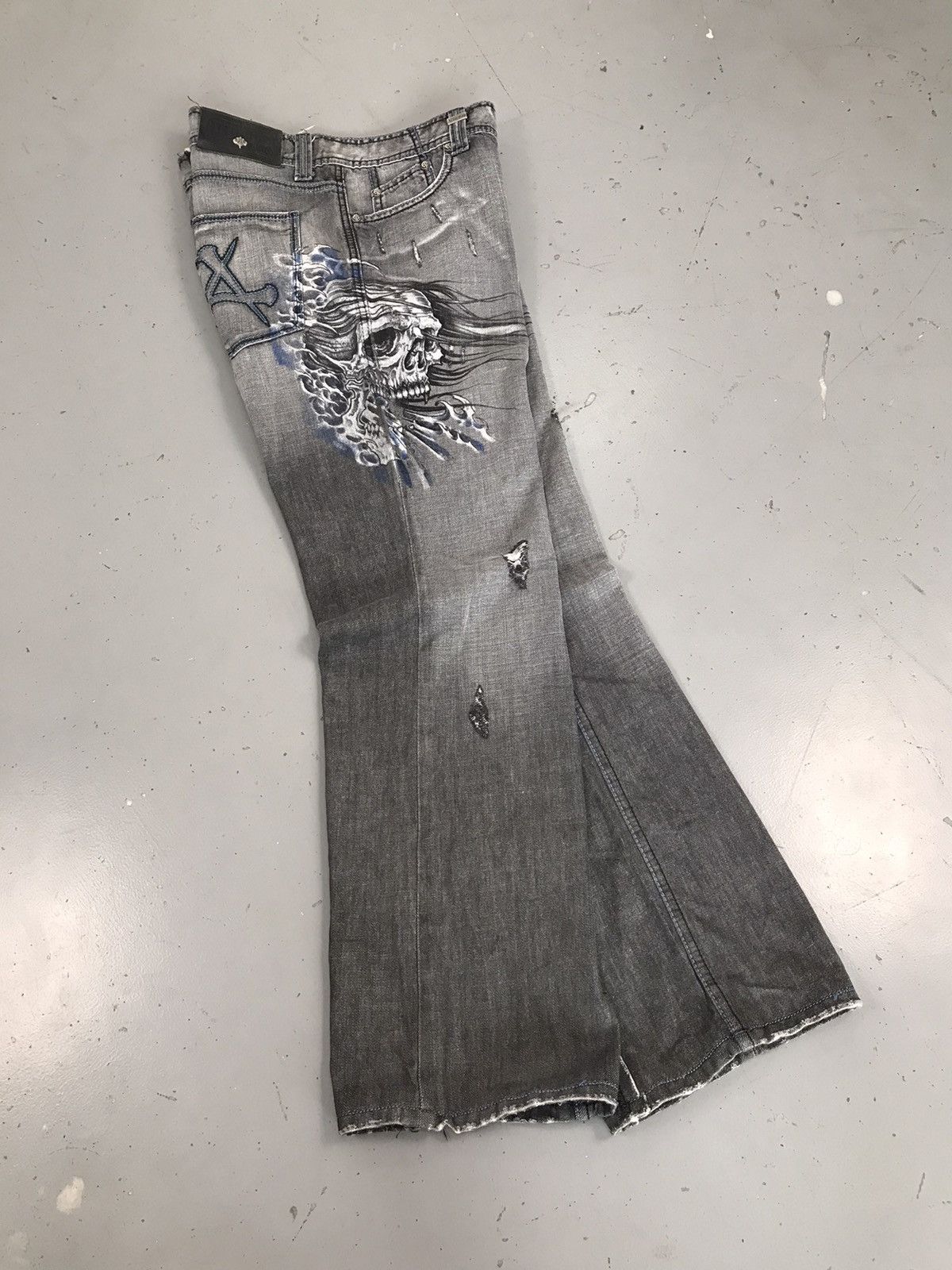 Affliction × Southpole × Vintage Crazy vintage affliction gray skull distressed denim Size US 36 / EU 52 - 10 Thumbnail