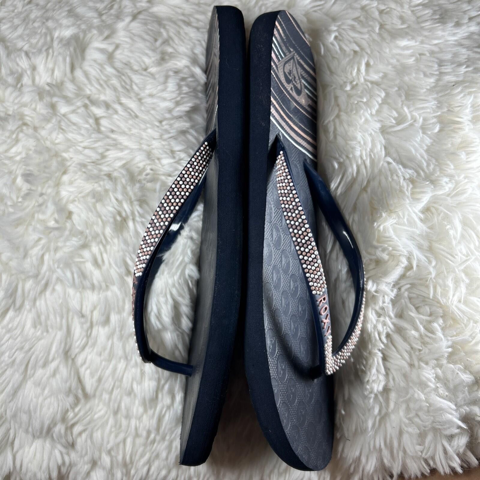Royal Robbins ROXY Lei Women’s Sz. 7-8 Beads Beach Summer Stripe Flip-Flop Size US 6 / IT 36 - 3 Thumbnail