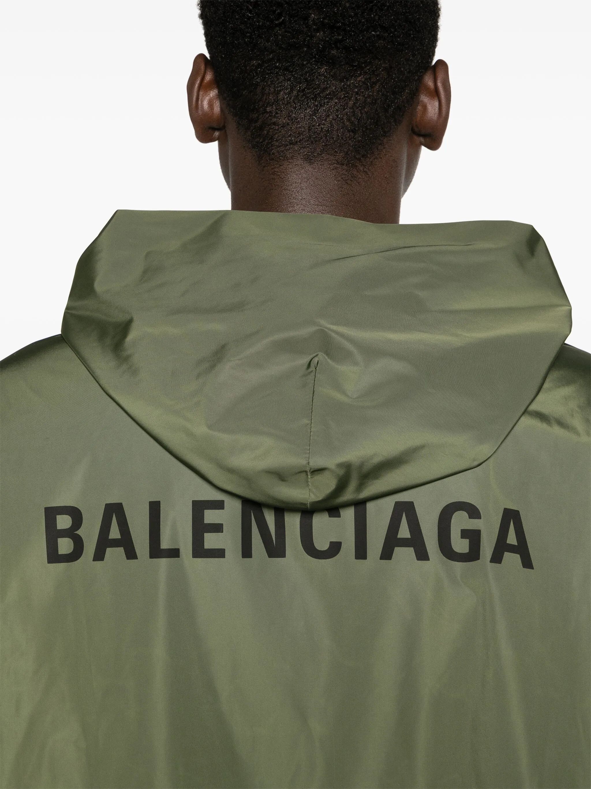 Balenciaga o1s1wg111225 DUP / Hooded Rain Jacket in Olive Green Size US L / EU 52-54 / 3 - 5 Thumbnail