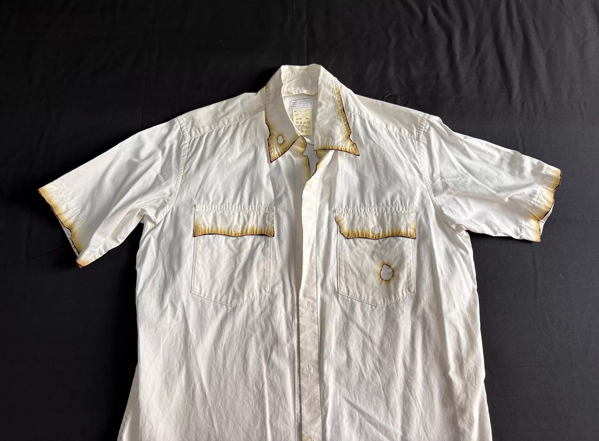 Maison MIHARA YASUHIRO MIHARA YASUHIRO Smoke Burn Distressed Vtg Shirt S Size US S / EU 44-46 / 1 - 4 Thumbnail
