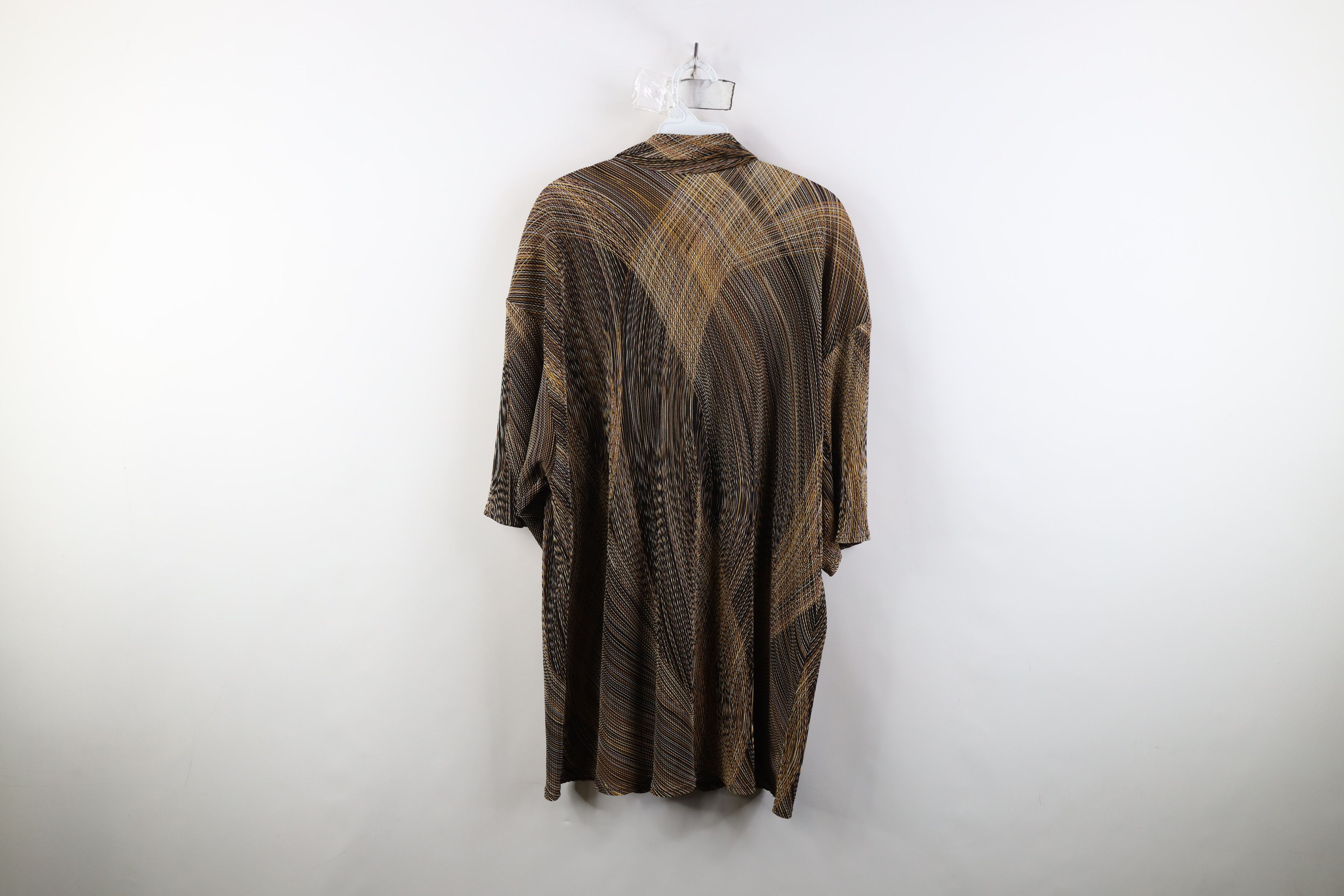 Vintage Vintage 90s Streetwear Earth Tone Ribbed Knit Button Shirt Size US XXL / EU 58 / 5 - 8 Thumbnail