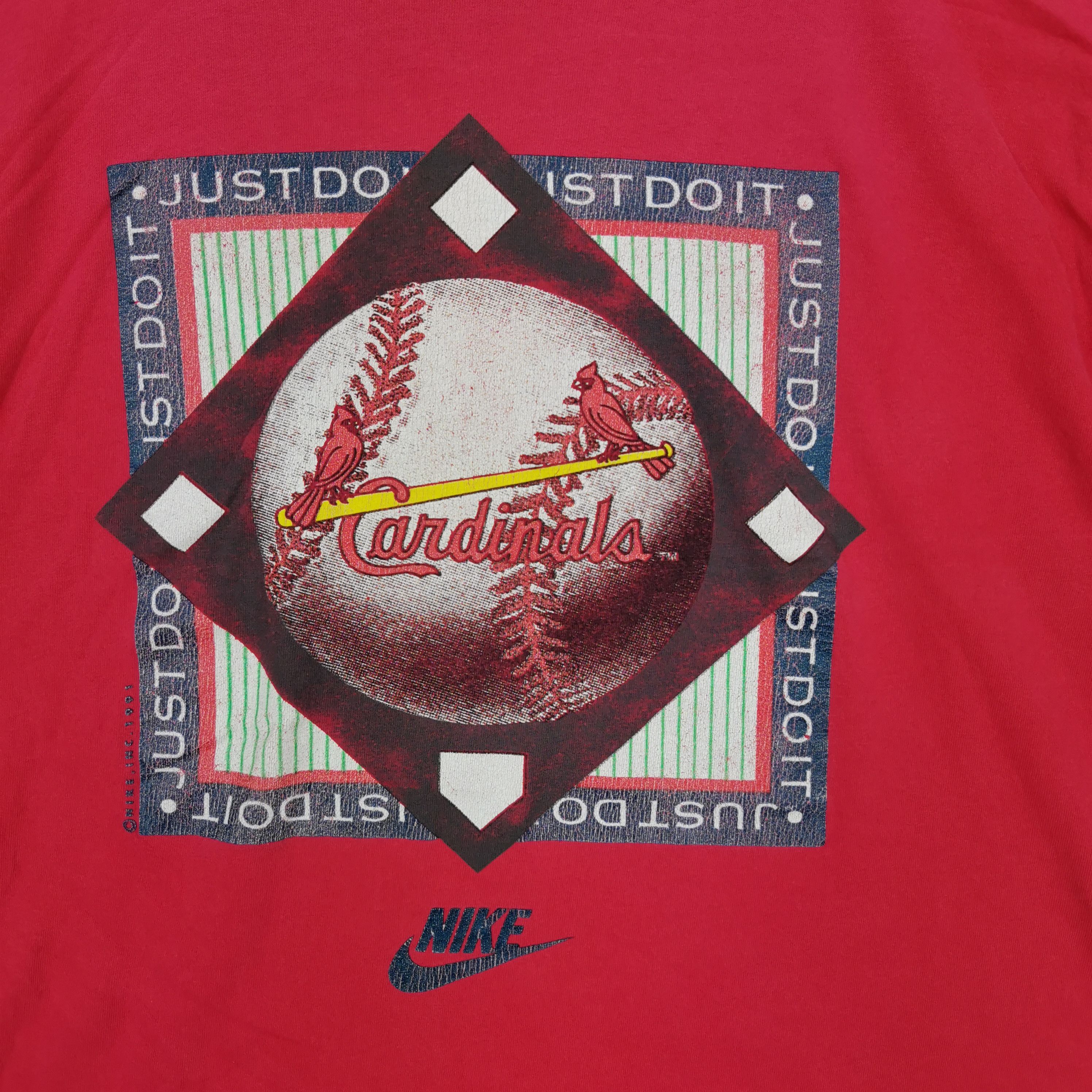Vintage Nike T-Shirt Nike Swoosh ACG Cardinal MLB Tee