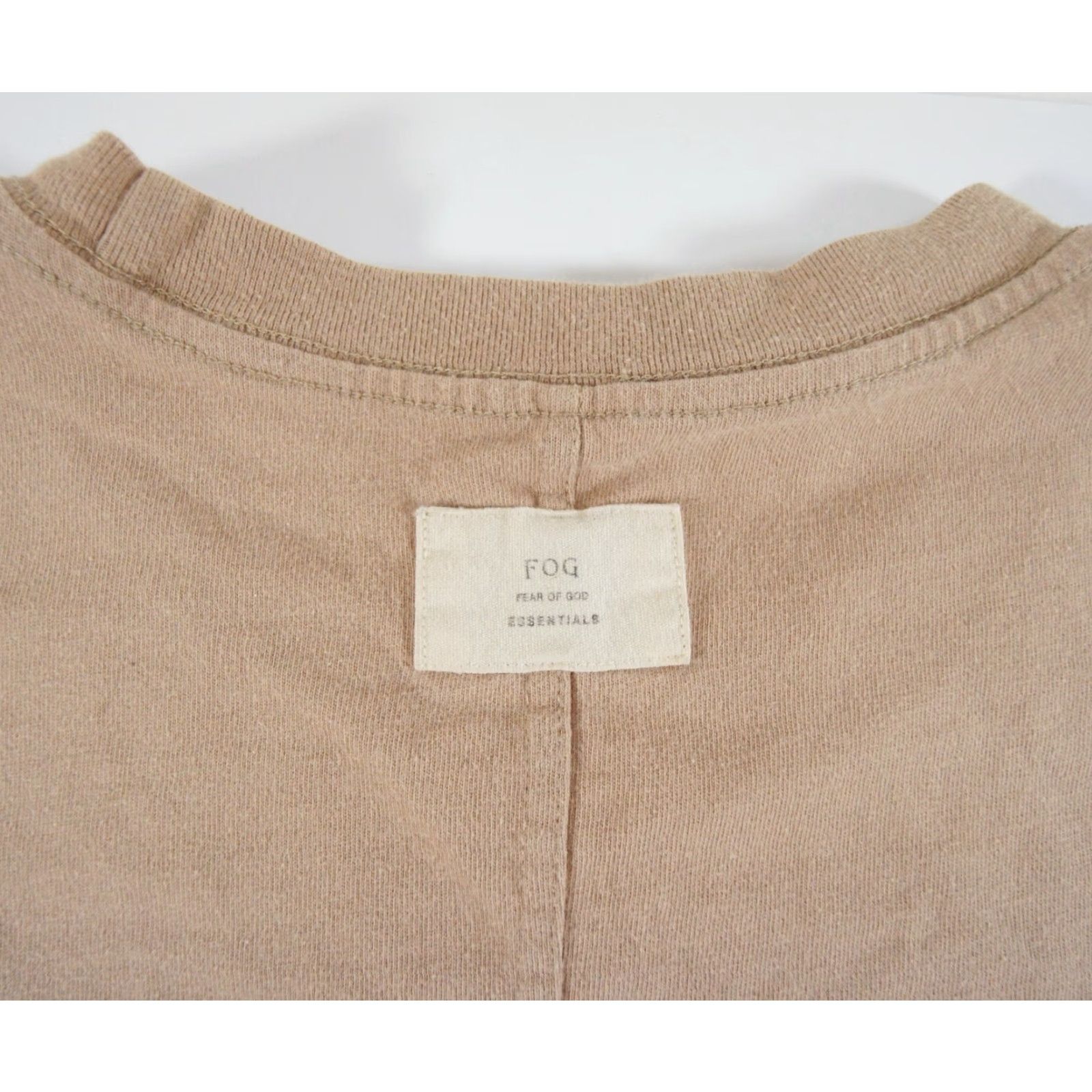 Fear of God Fear of God Essentials T-Shirt Mens Small Beige Crew Neck Short Sleeve Split Hem Streetwear Solid Logo Size US S / EU 44-46 / 1 - 7 Thumbnail