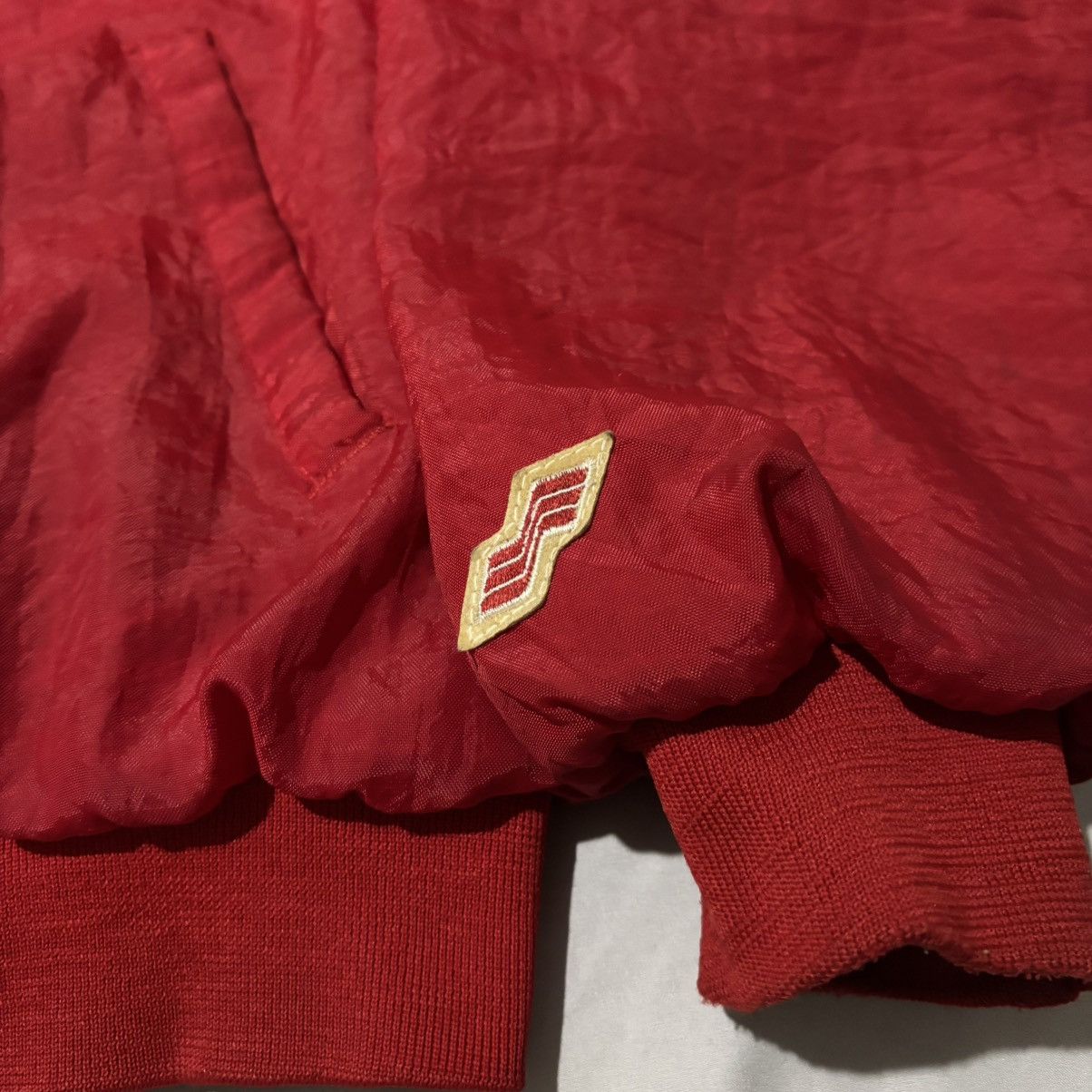 Swingster Vintage 70s Red Nylon Boxy Button-Up Varsity Jacket Size US XL / EU 56 / 4 - 3 Thumbnail