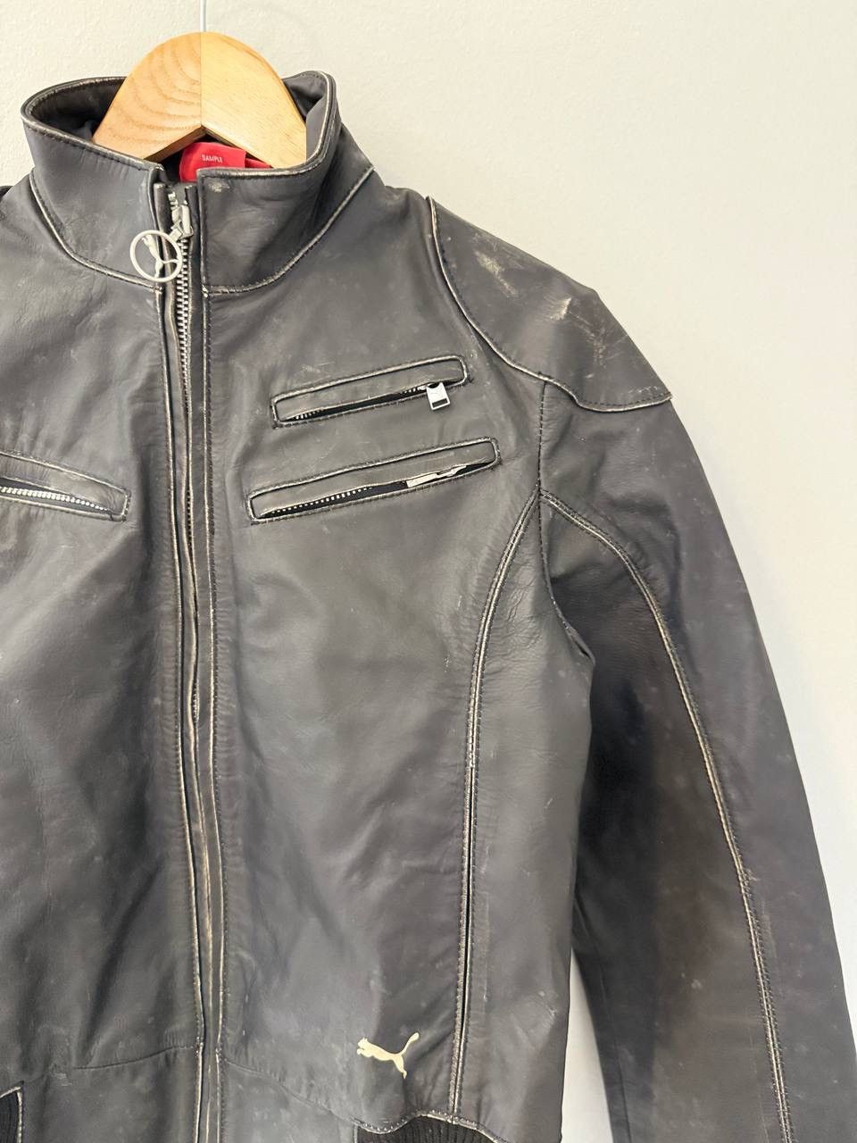 Puma RARE Archival x Puma Black Leather Jacket 500cc Motorcycle Size S / US 4 / IT 40 - 2 Thumbnail