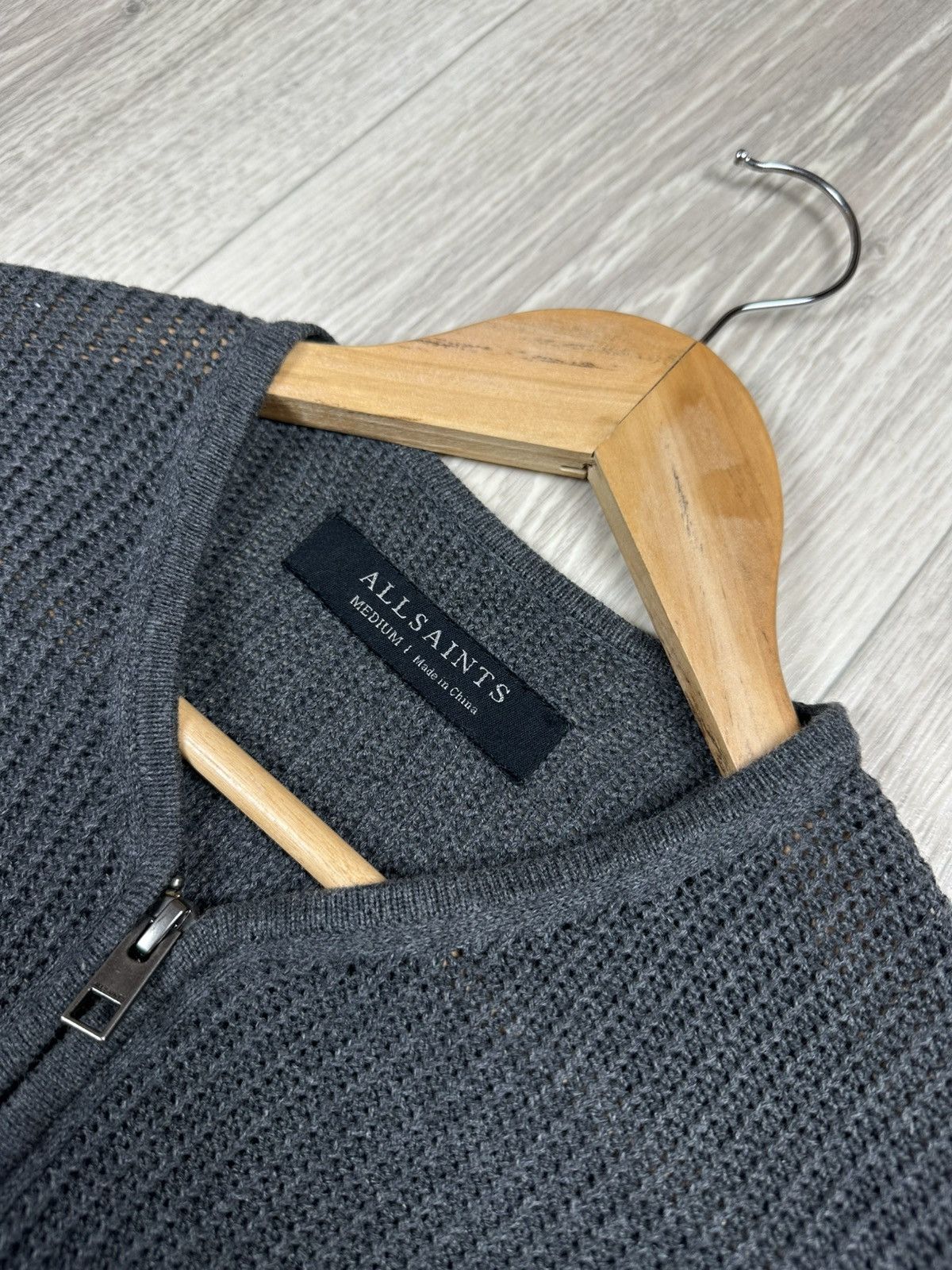 Allsaints Allsaints Zip Sweater Knit Gray Hoodie Rare Size M Size US M / EU 48-50 / 2 - 4 Thumbnail