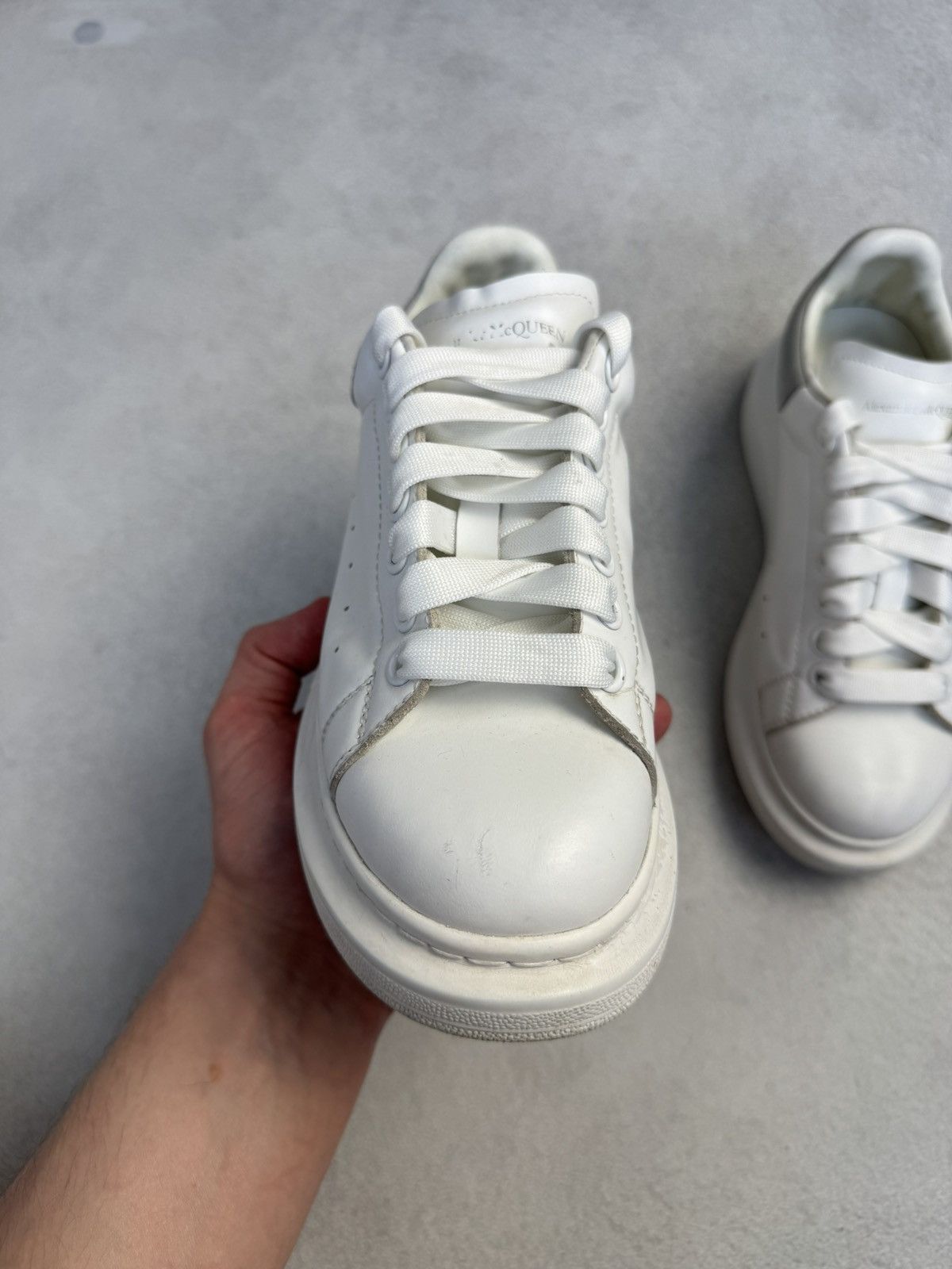 Alexander McQueen Alexander McQueen Oversized Leather Sneakers White size37 Size US 6.5 / IT 36.5 - 10 Thumbnail