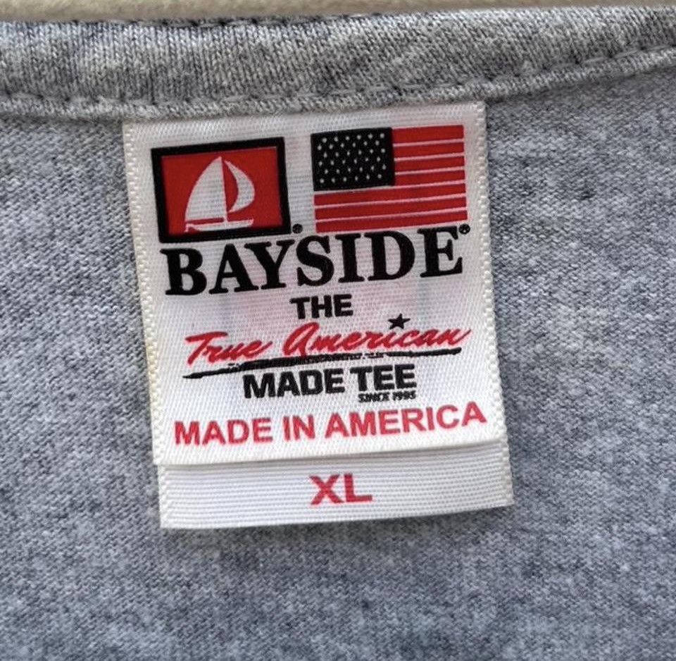 Vintage Vintage US Navy T-Shirt Gray Bayside Made In USA Large Size US XL / EU 56 / 4 - 5 Thumbnail