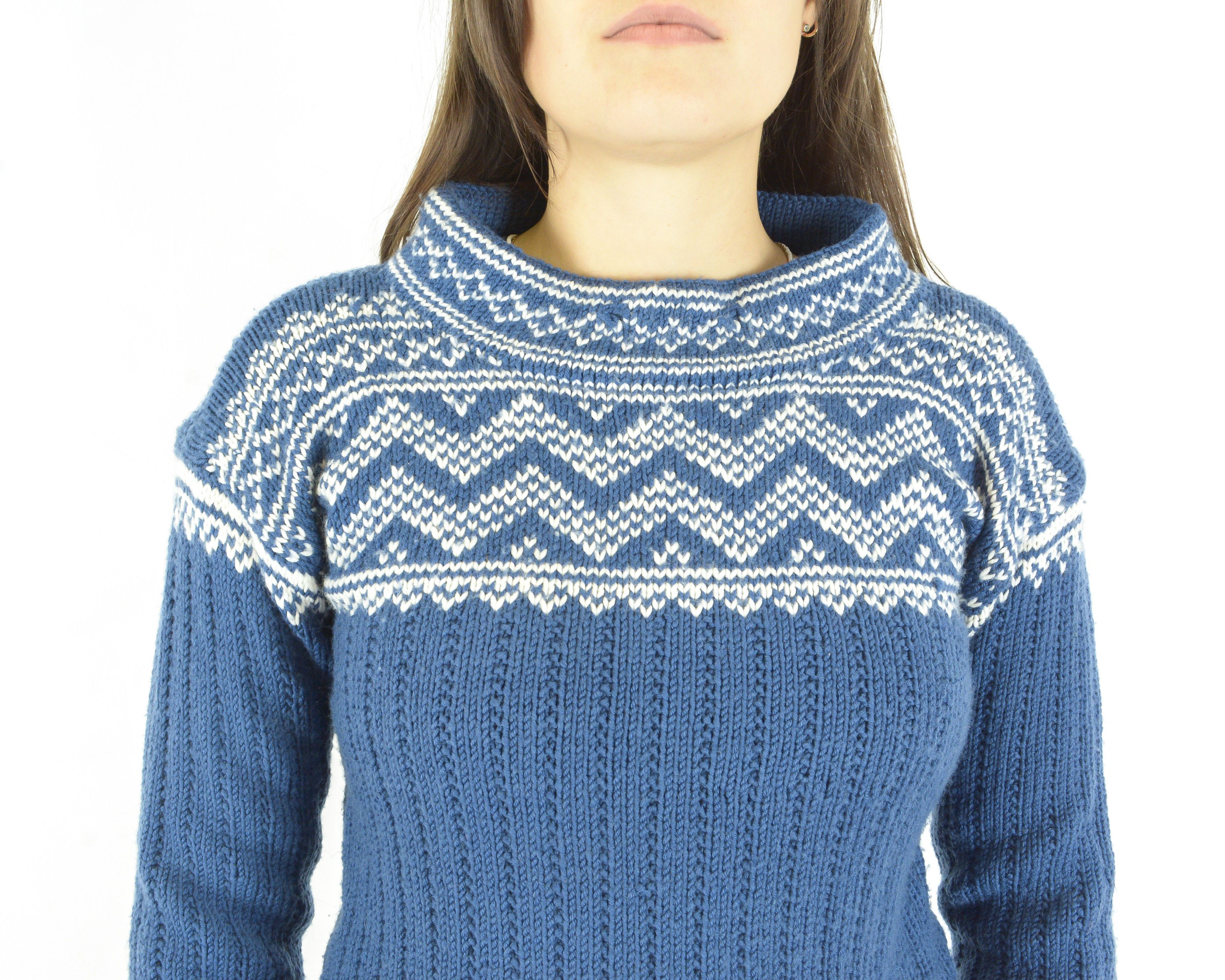 Vintage M Norwegian Wool Pullover Sweater Jumper Knit Top Winter Size M / US 6-8 / IT 42-44 - 4 Thumbnail