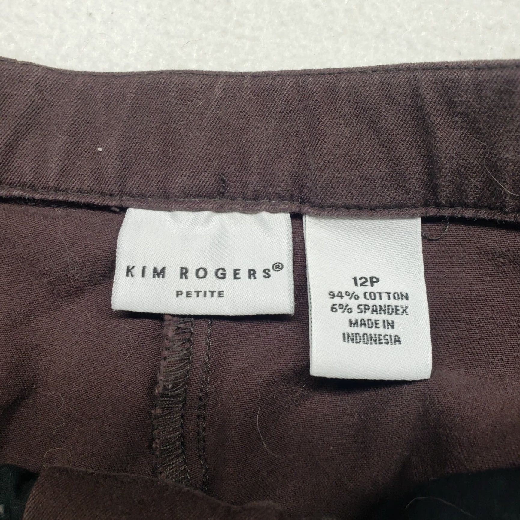 Vintage Kim Rogers Pants Brown Adult Women 12P Petite Elastic Waist Straight Leg Casual Pants Women 12P Brown Size 34" / US 12 / IT 48 - 2 Thumbnail