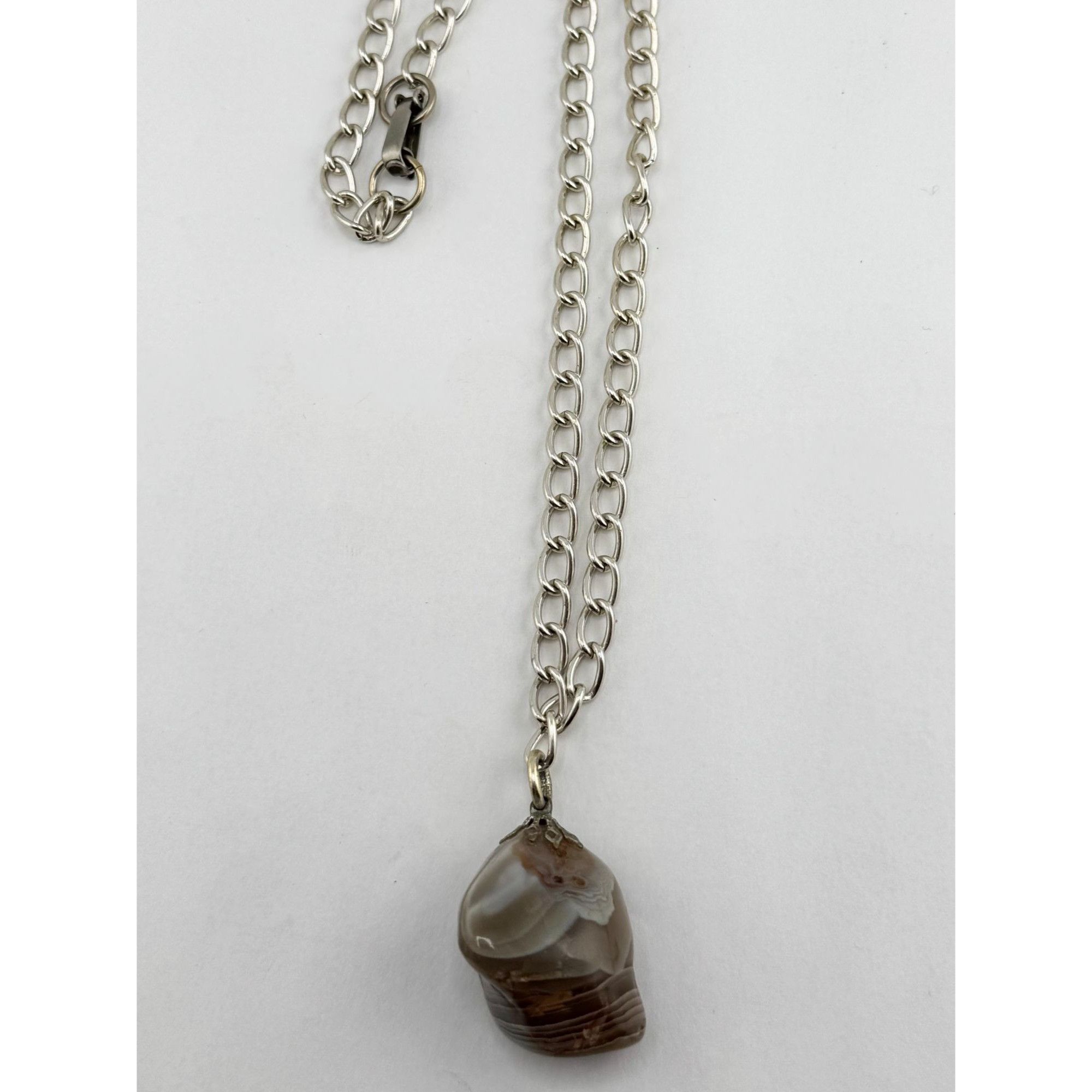 Vintage Vintage agate stone chunk pendant necklace Size ONE SIZE - 4 Thumbnail