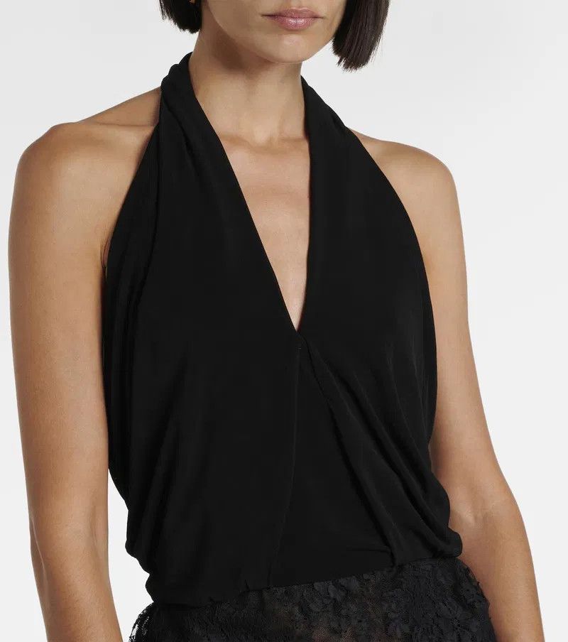 Saint Laurent Paris o1y0126 Sleeveless Blouse in Black Size S / US 4 / IT 40 - 2 Thumbnail