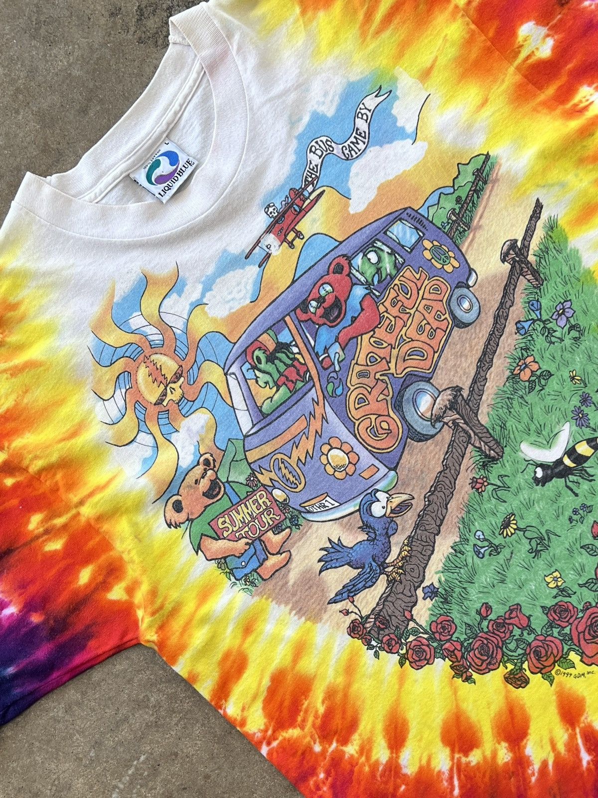 Band Tees Vintage 1994 Grateful Dead Liquid Blue Summer Tour Tee Large Size US L / EU 52-54 / 3 - 1 Thumbnail