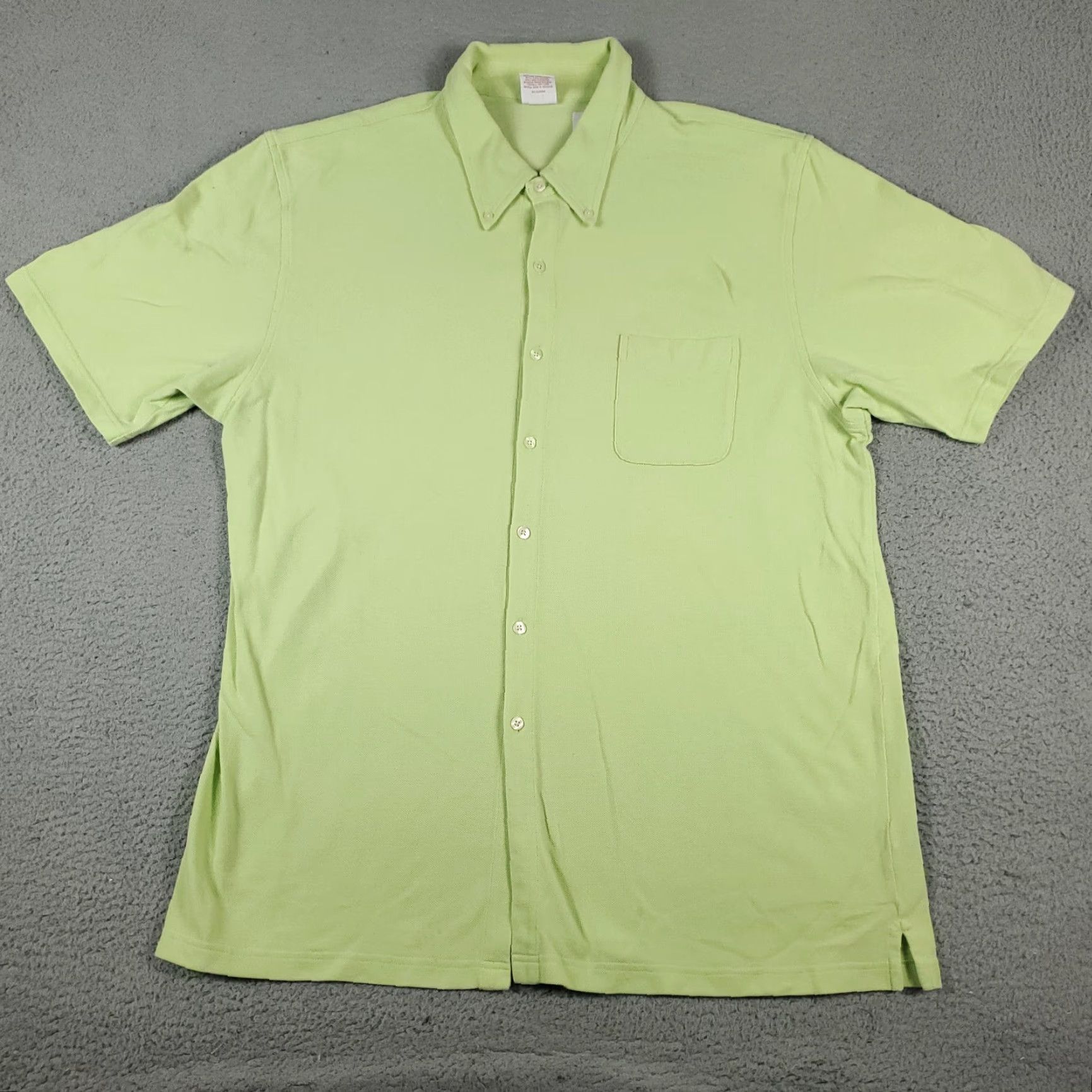 Brooks Brothers Brooks Brothers Shirt Adult XL Green Solid Short Sleeve Button-Up Stained Mens Size US XL / EU 56 / 4 - 2 Thumbnail