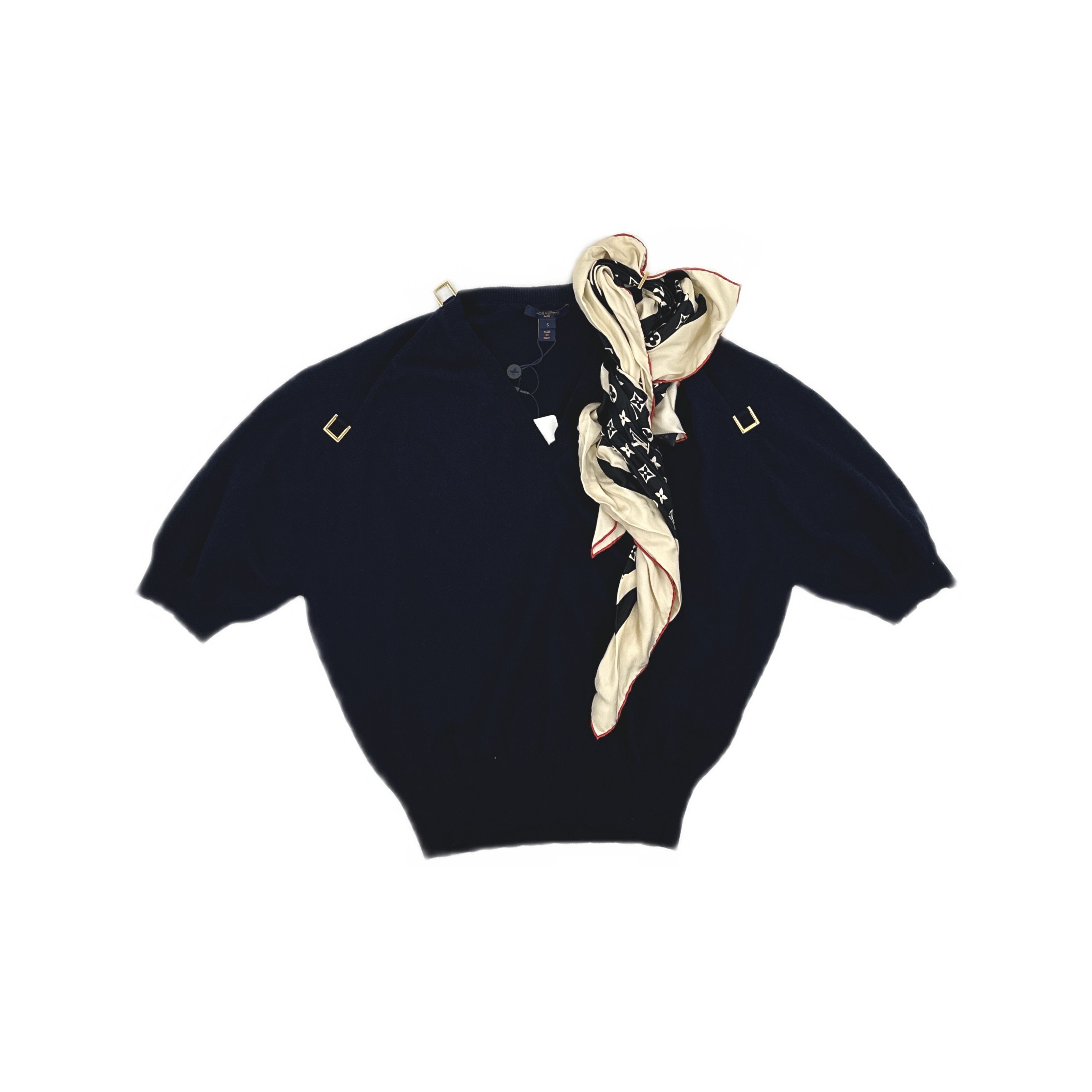 Louis Vuitton Louis Vuitton Scarf Detail Cashmere Knit Top S Size S / US 4 / IT 40 - 1 Thumbnail