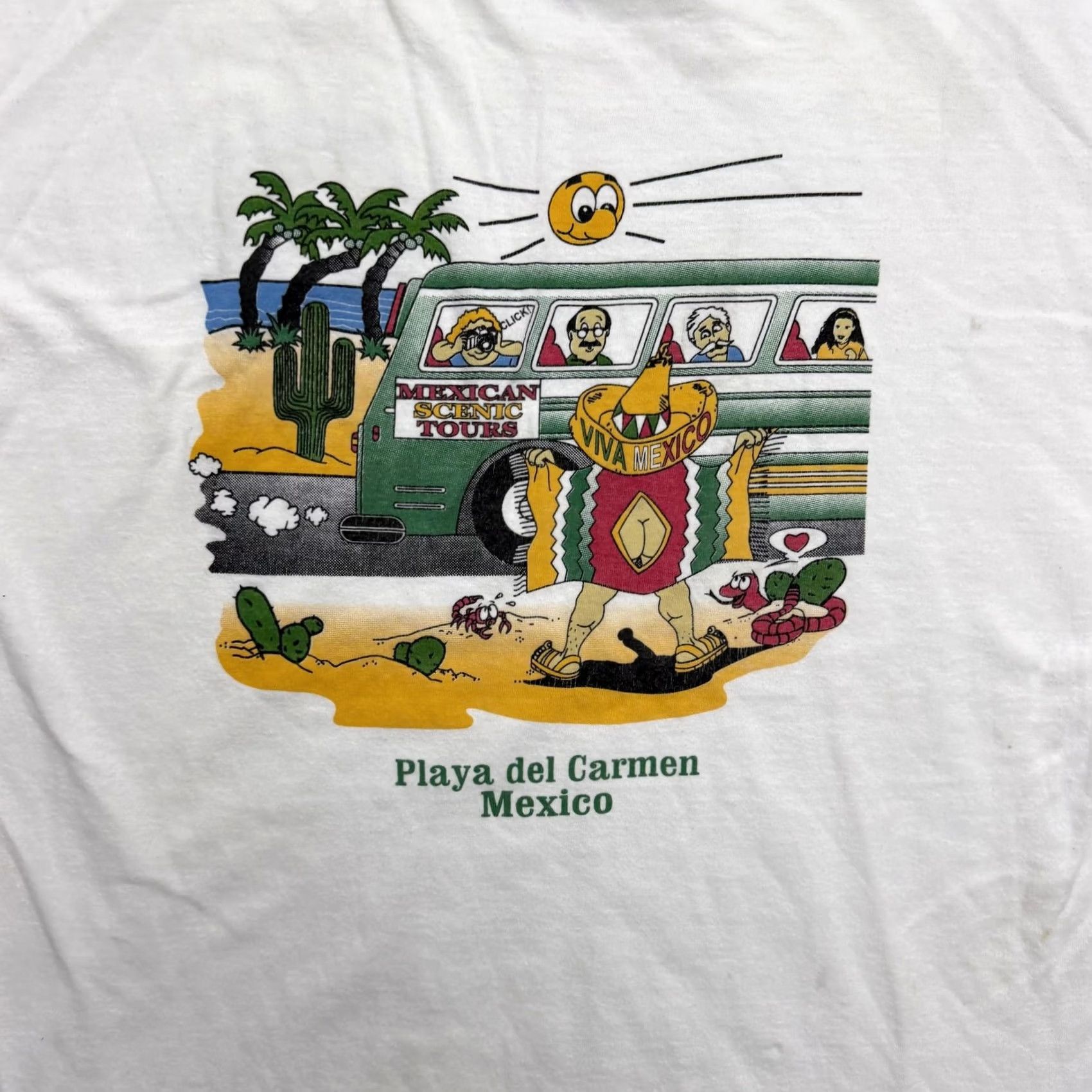 Vintage Caribe Mexicano Playa Del Carmen Shirt Mens Large White M&O Knits T-Shirt Graphic Print Crew Neck Short Sleeve Mexico Travel Tourist Logo Size US L / EU 52-54 / 3 - 2 Thumbnail