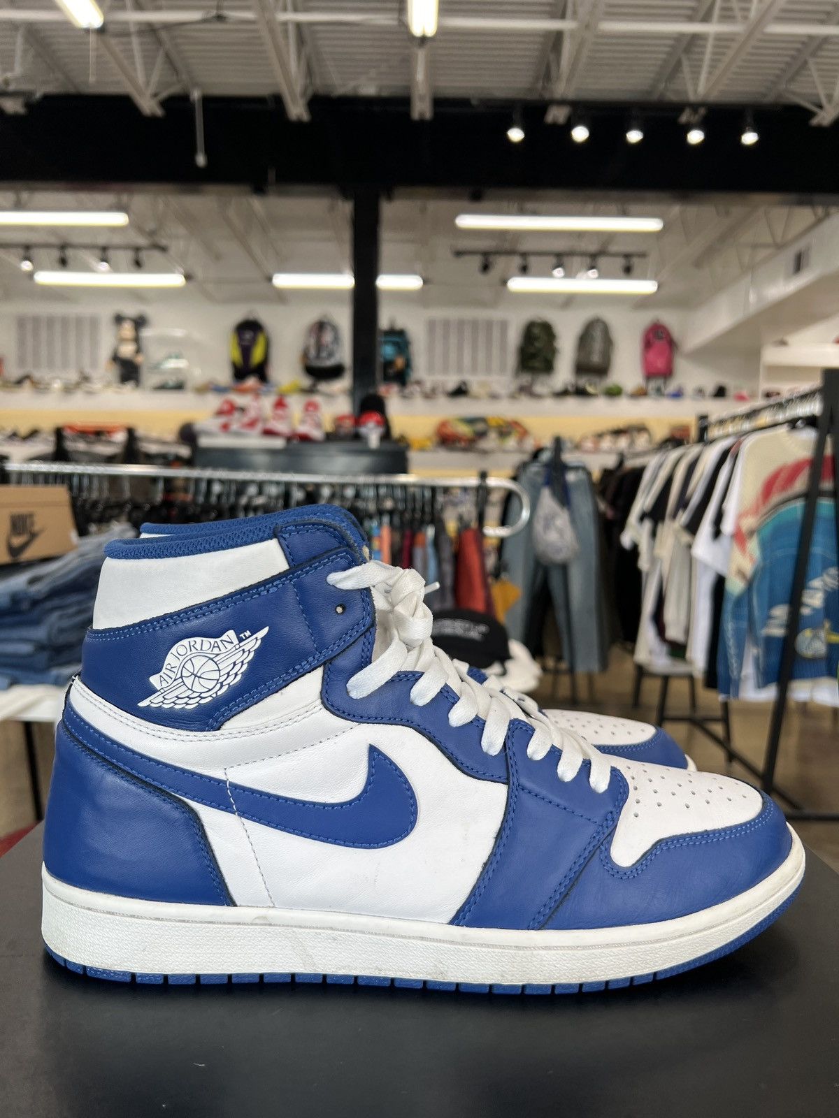 Jordan Brand × Nike Air Jordan 1 Storm Blue Sz. 12 (2016) Size US 12 / EU 45 - 6 Thumbnail