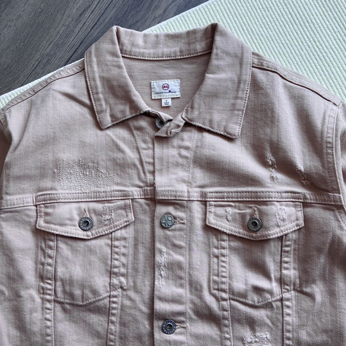 AG Adriano Goldschmied Adriano Goldschmied Nancy Faded Pink Denim Jacket Size S / US 4 / IT 40 - 2 Thumbnail