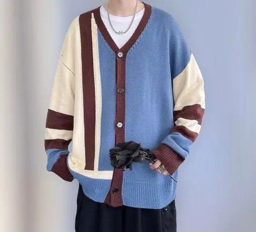 Aran Isles Knitwear New Stylish Futuristic Striped Cardigan Jumper Knitwear Size US S / EU 44-46 / 1 - 3 Thumbnail