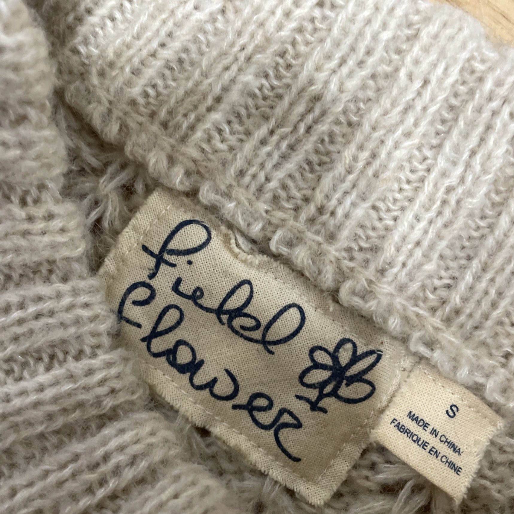 Vintage VINTAGE Field Flower Wool Blend Sweater Women S Cream Brown Crochet Knit Boho Old Money Size S / US 4 / IT 40 - 5 Thumbnail