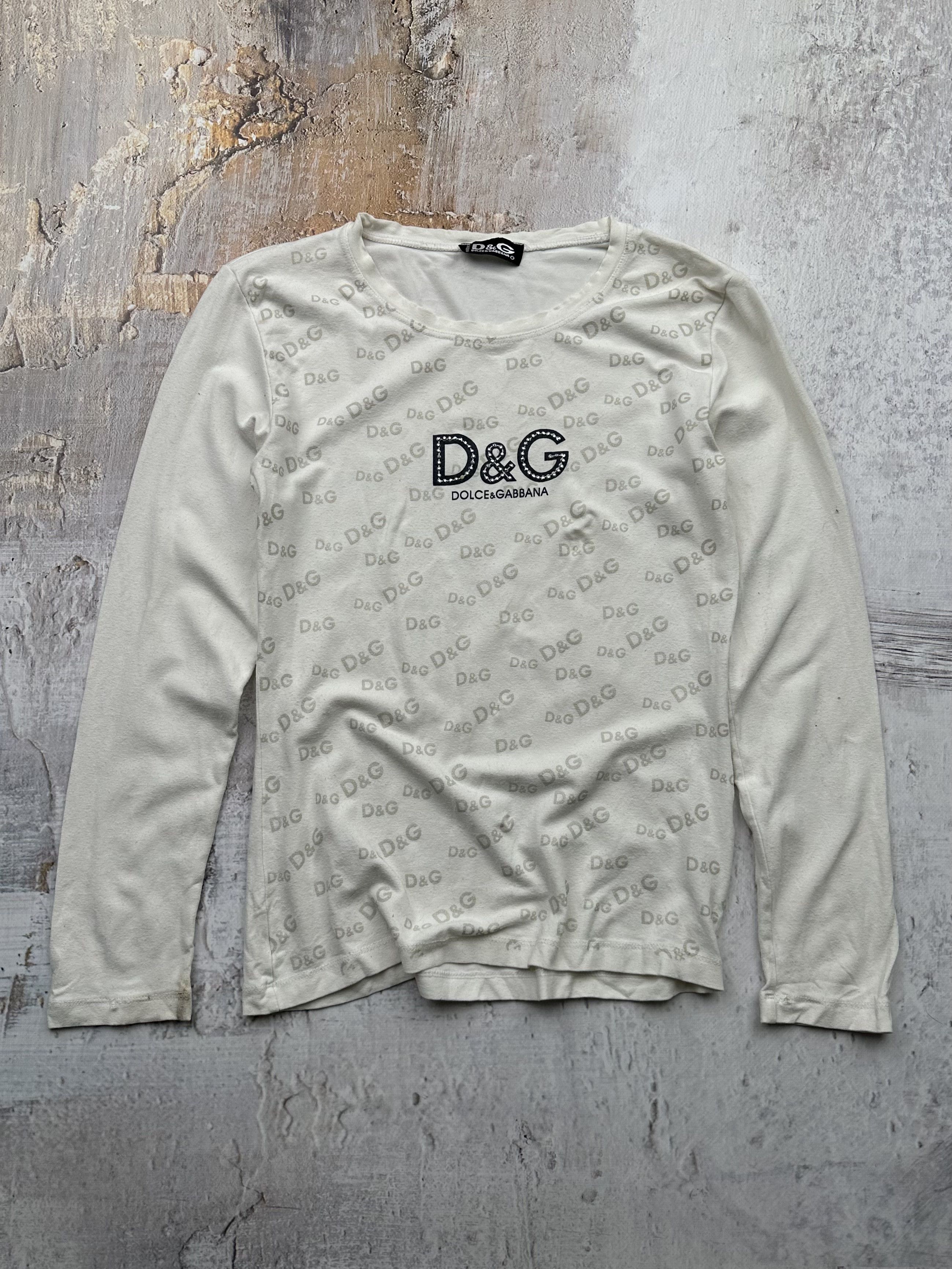 image of Dolce Gabbana x Vintage Dolce&gabbana Vintage Long Sleeve in White, Women's (Size Small)