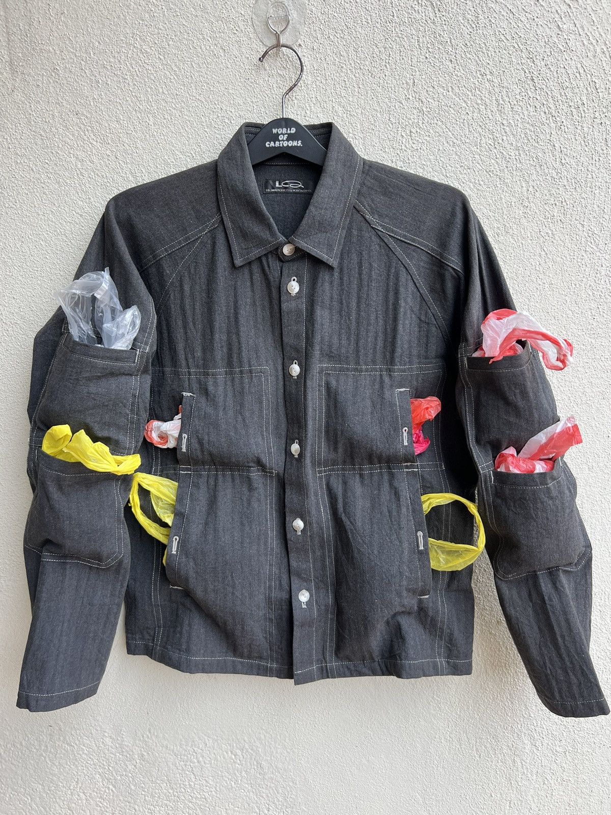image of Archive Yohji Yamamoto Lq Hbt Salt & Pepper Tactical Jacket in Grey, Men's (Size Large)