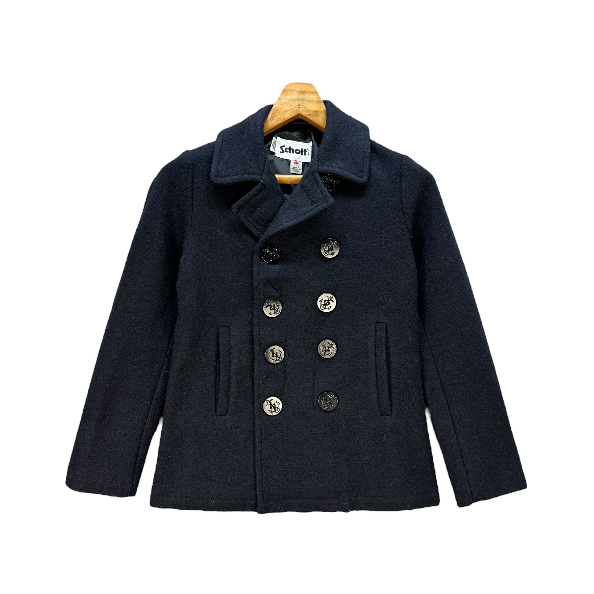 Schott SCHOTT X Earth Music & Ecology Double Breast Coat #A78-1891 Size S / US 4 / IT 40 - 1 Thumbnail