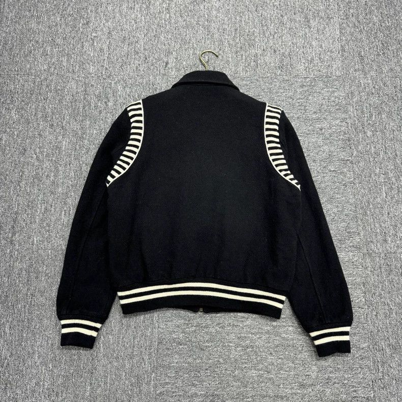 Saint Laurent Paris Saint Laurent Paris Black and White Wool Baseball Jacket-2 Size US M / EU 48-50 / 2 - 2 Thumbnail