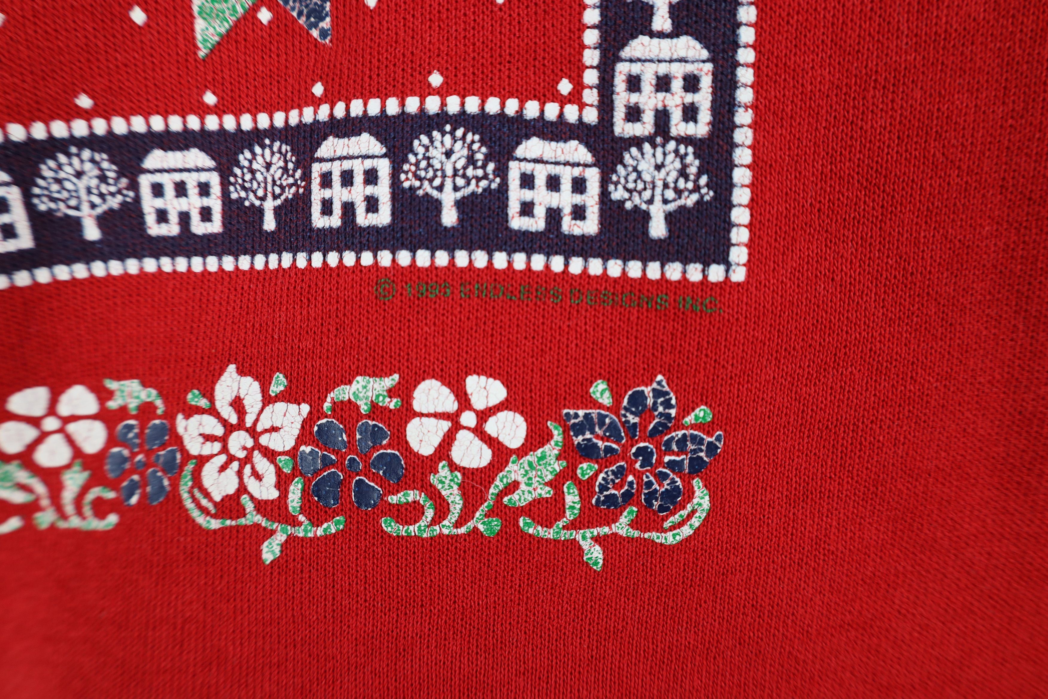 Vintage Vintage 90s Streetwear Quilt Heart Farmhouse Sweatshirt USA Size US L / EU 52-54 / 3 - 7 Thumbnail