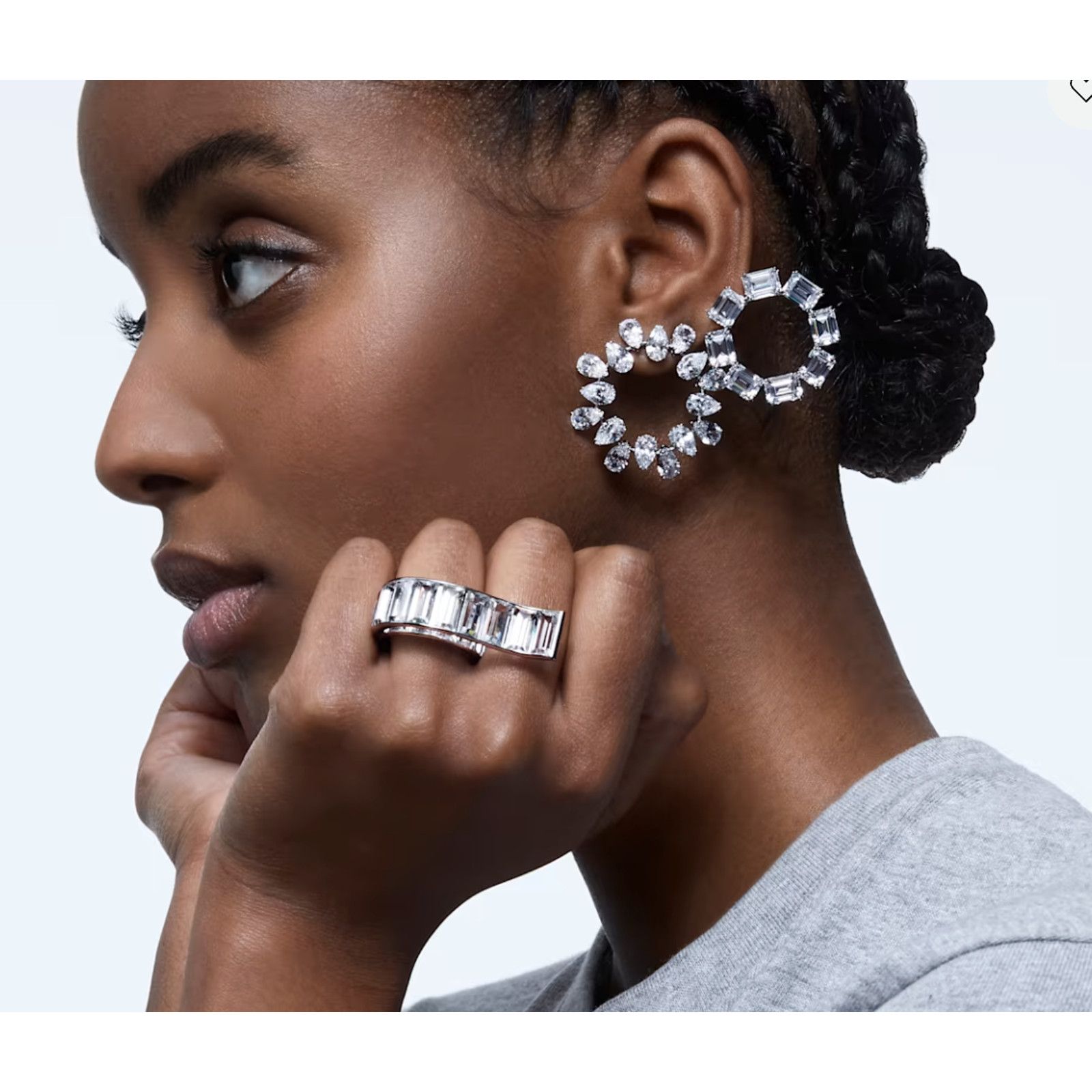Swarovski Swarovski Matrix ring Baguette cut, White, Rhodium plated 5 Size ONE SIZE - 8 Thumbnail