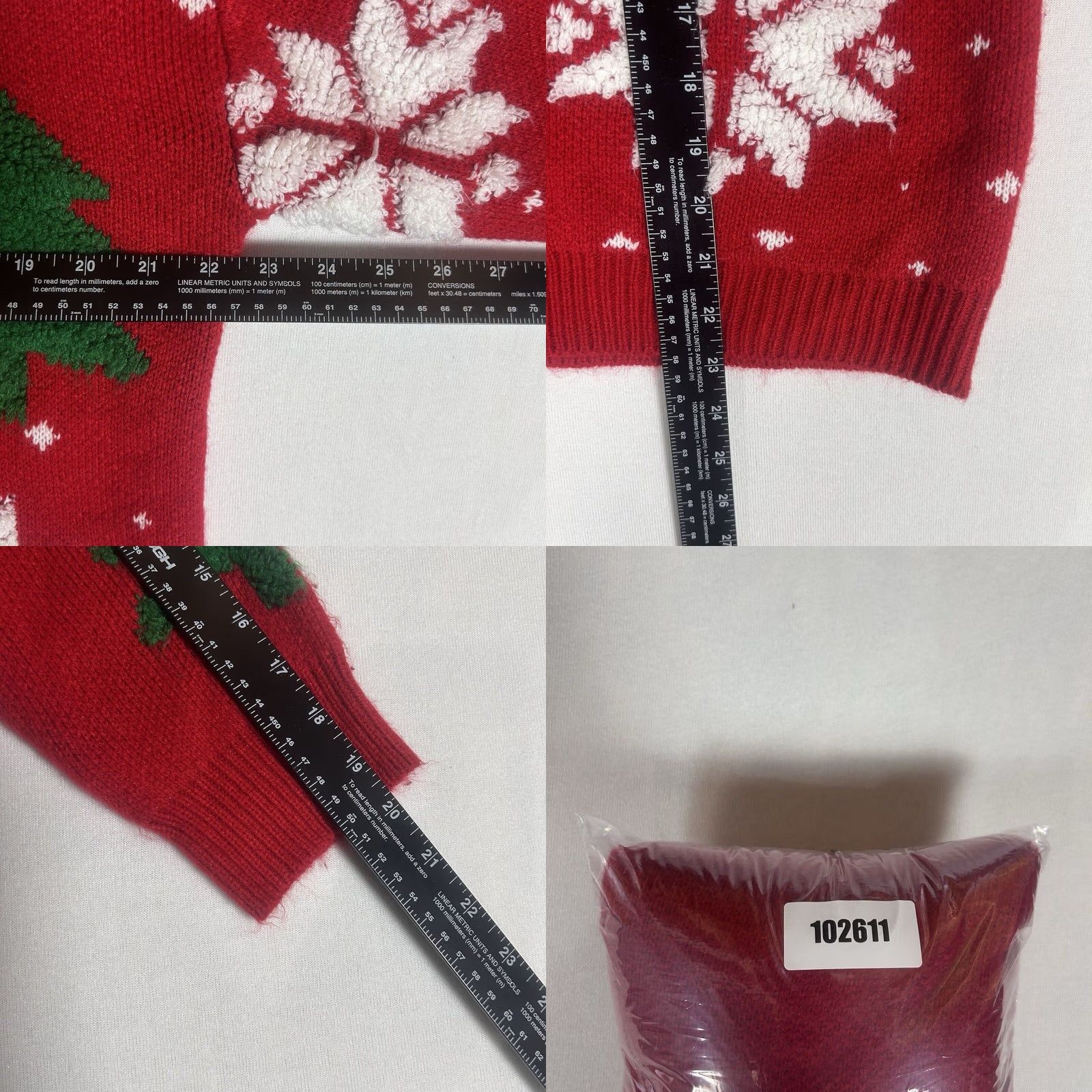 Shein Ugly Christmas Sweater Womens Medium Red Holiday Spirit Snowflakes Long Sleeve Size M / US 6-8 / IT 42-44 - 8 Thumbnail