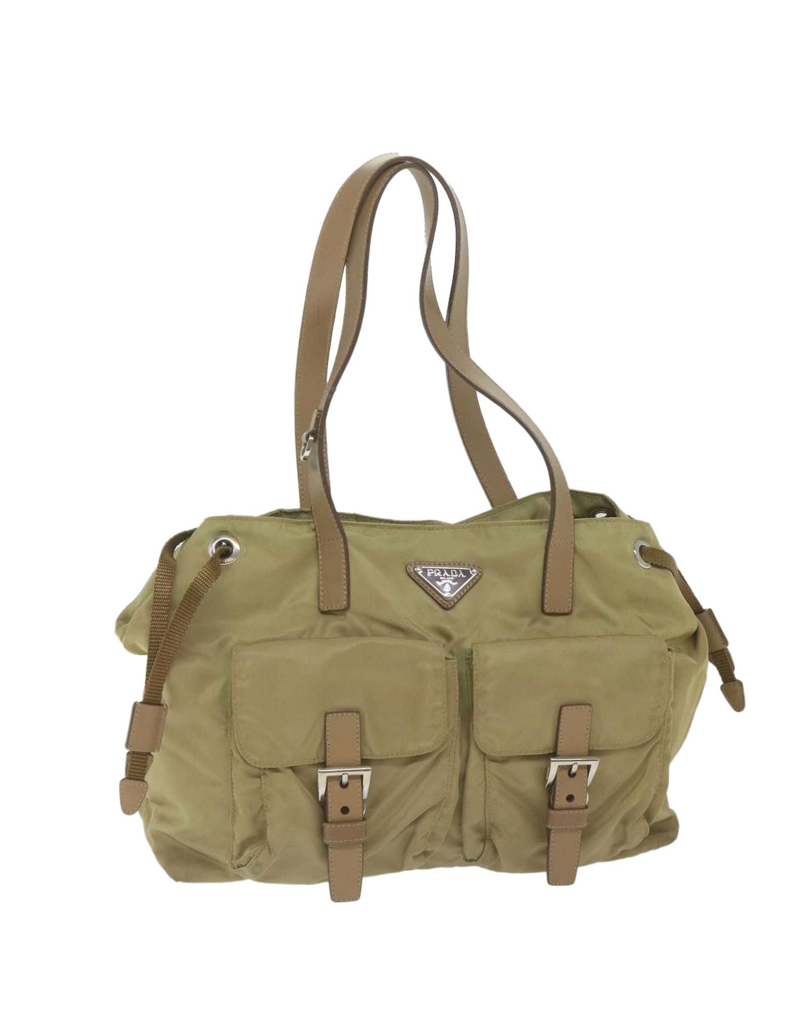 image of Prada Beige Synthetic Designer Bag, Women's