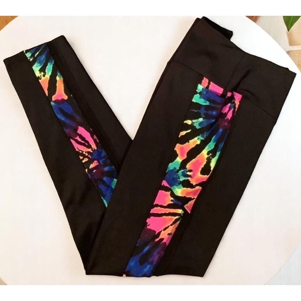 Pink NWT-Pink Victoria's Secret Rainbow Tie-Dye Leggings S|P Size 27" / US 4 / IT 40 - 4 Thumbnail