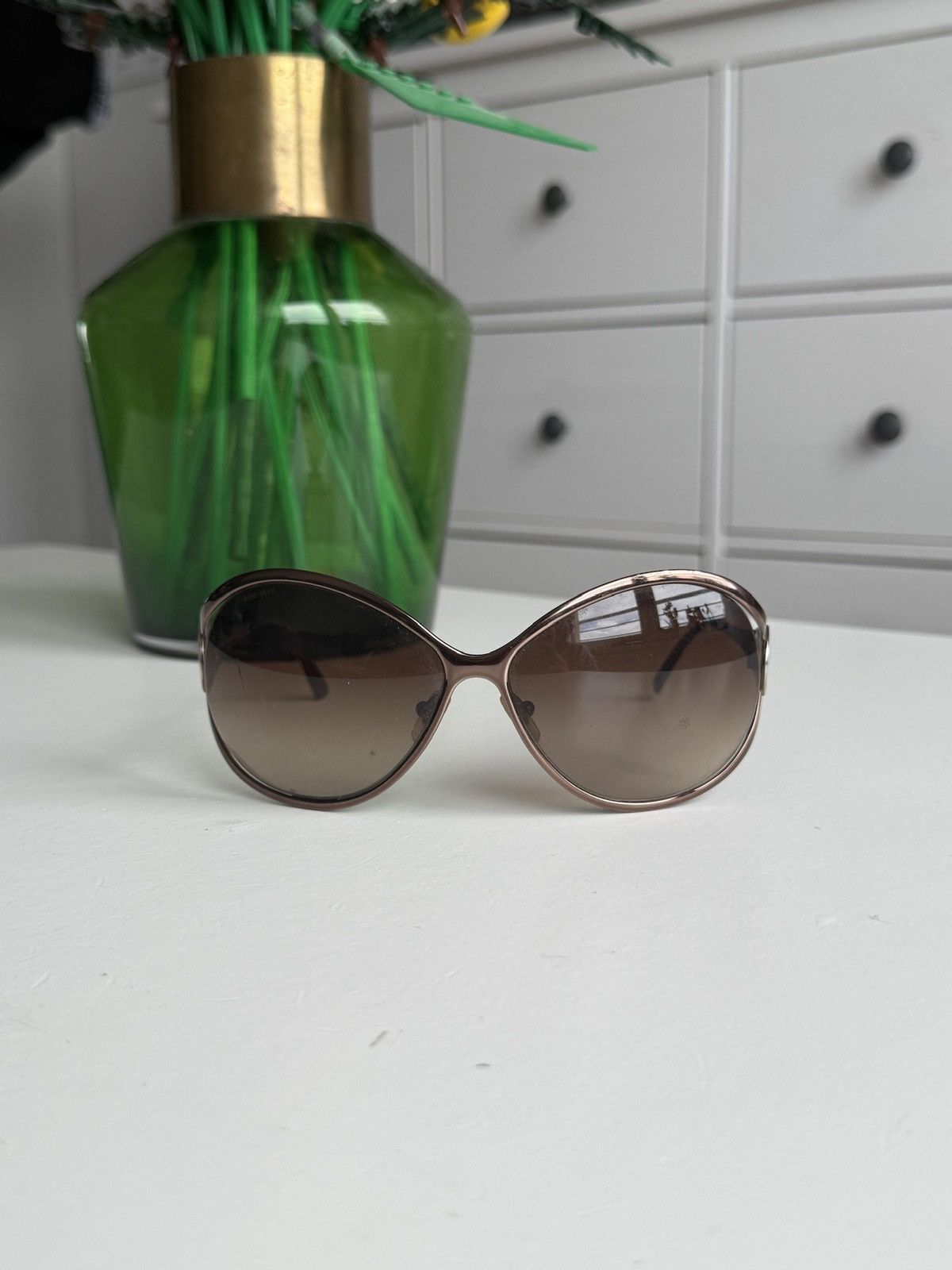 Designer Vintage Versace rosegold oversized sunglasses designer luxury Size ONE SIZE - 2 Thumbnail