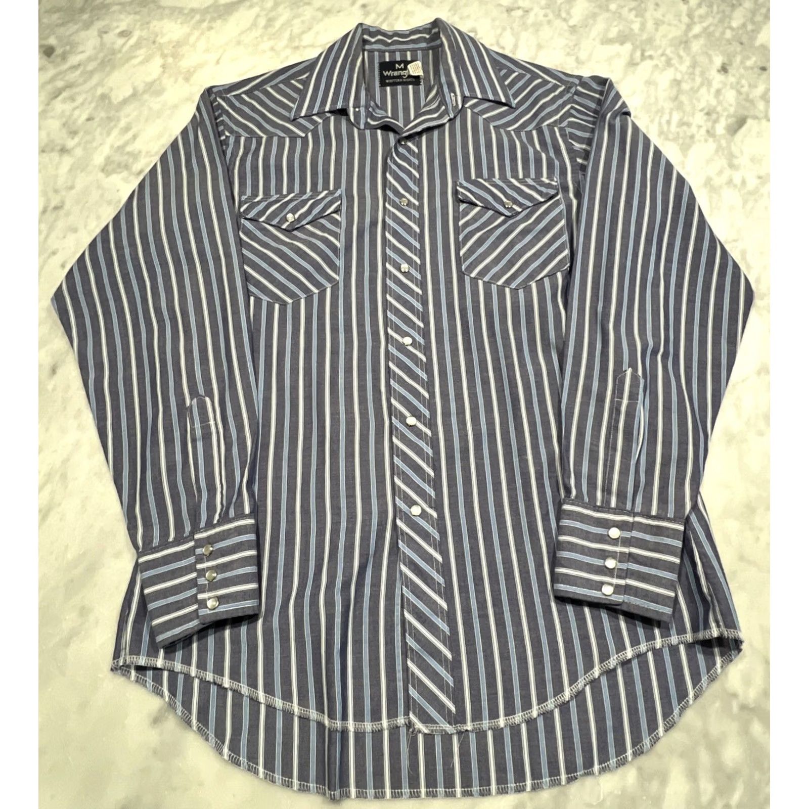 Wrangler VINTAGE Wrangler Western Pearl Snap Shirt Men M Stripes Long Sleeves Made USA Size US M / EU 48-50 / 2 - 2 Thumbnail