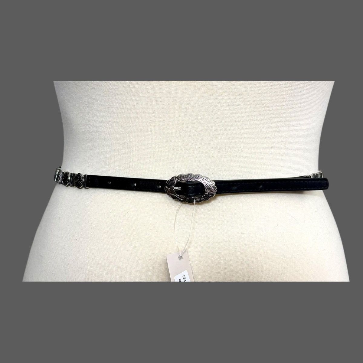 Other Most Wanted Women’s Black Silver Skinny Link Belt Sz L Size ONE SIZE - 3 Thumbnail