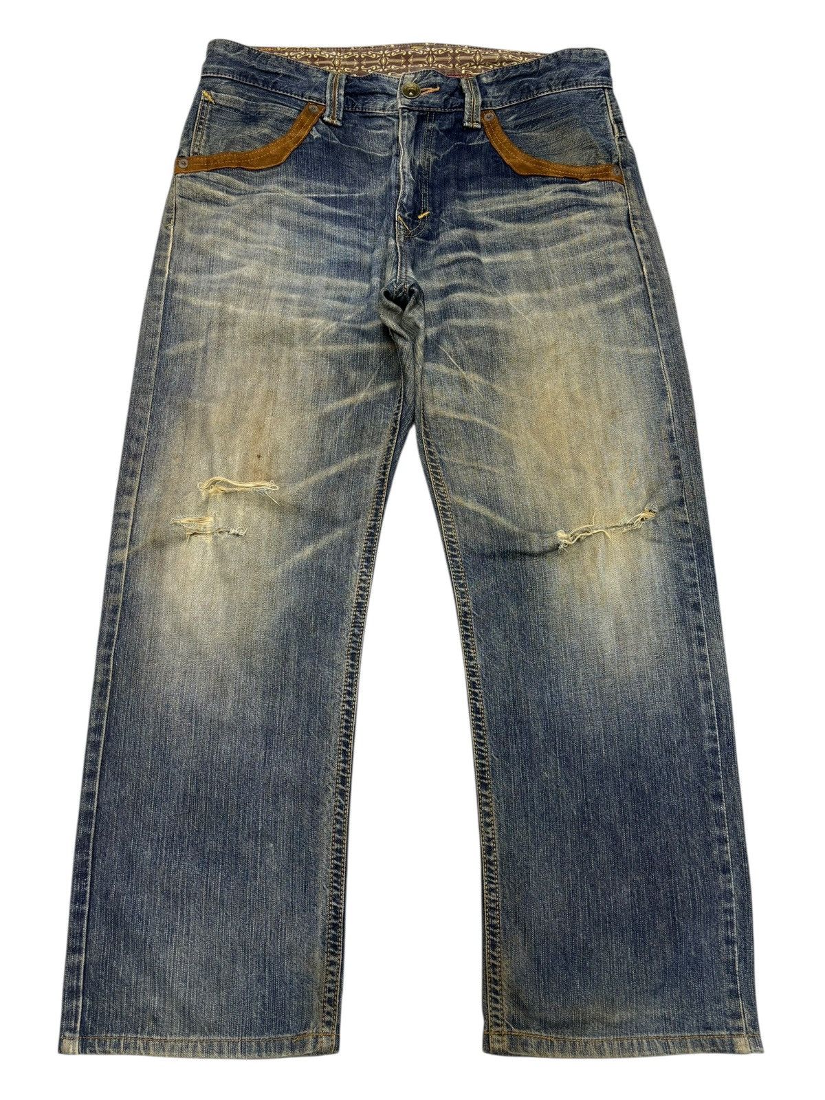 Kapital EDWIN COWBOY RUSTY MUD WASH BAGGY DISTRESSED DENIM JEANS Size US 36 / EU 52 - 1 Thumbnail