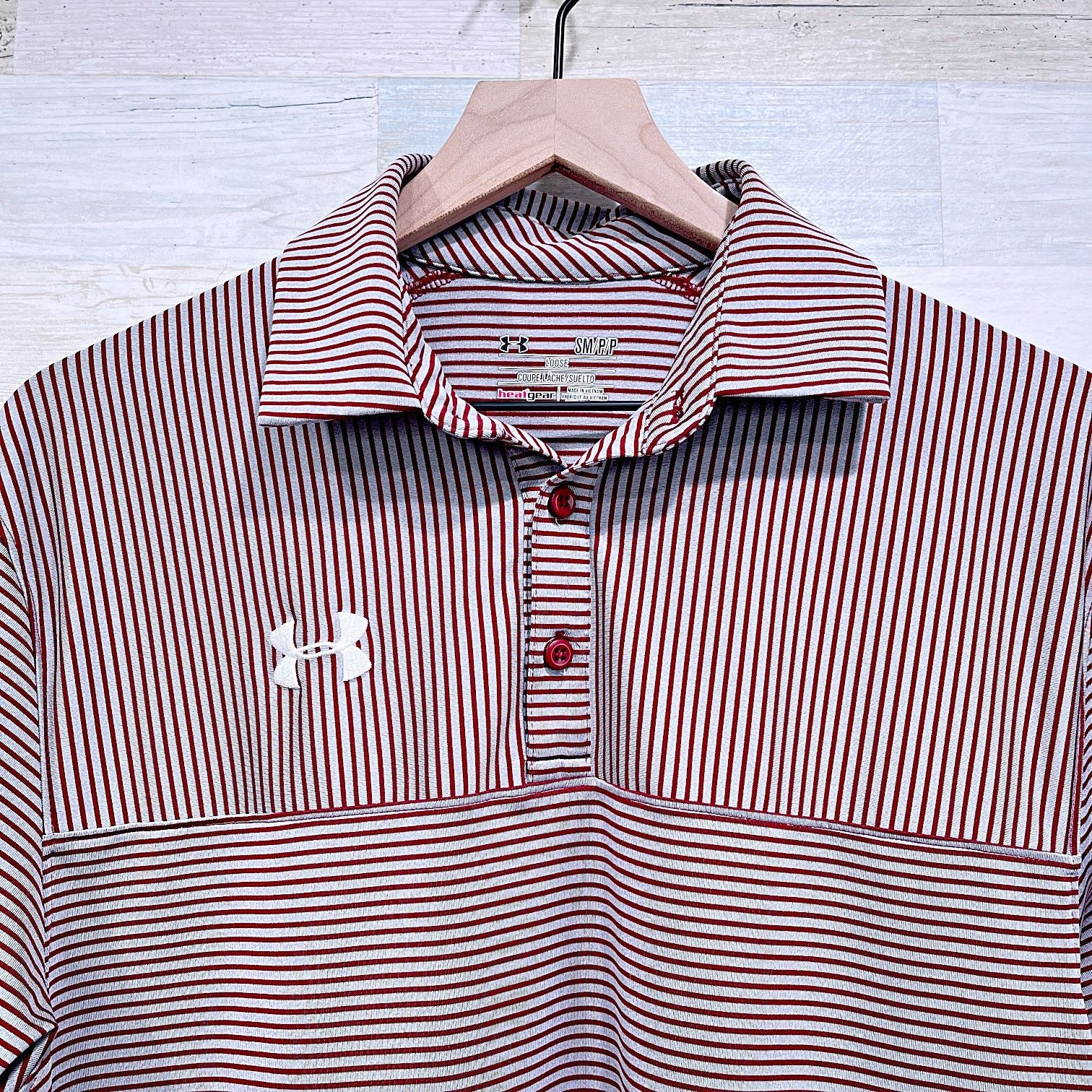 Under Armour Under Armour Performance Golf Polo Gray Red Stripe Mens S Size US S / EU 44-46 / 1 - 2 Thumbnail